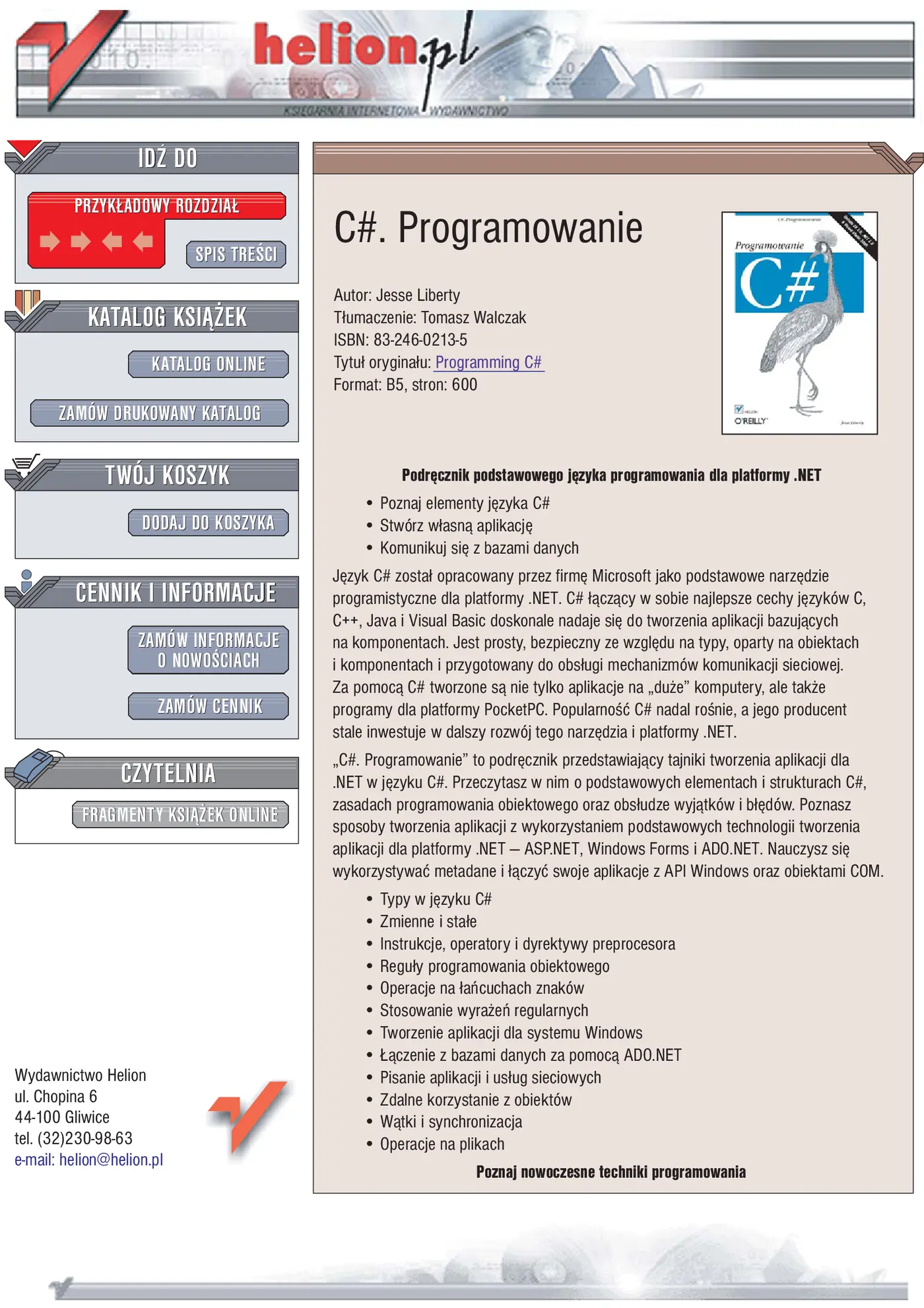 Fragment „C#. Programowanie” — strona 1 z 20