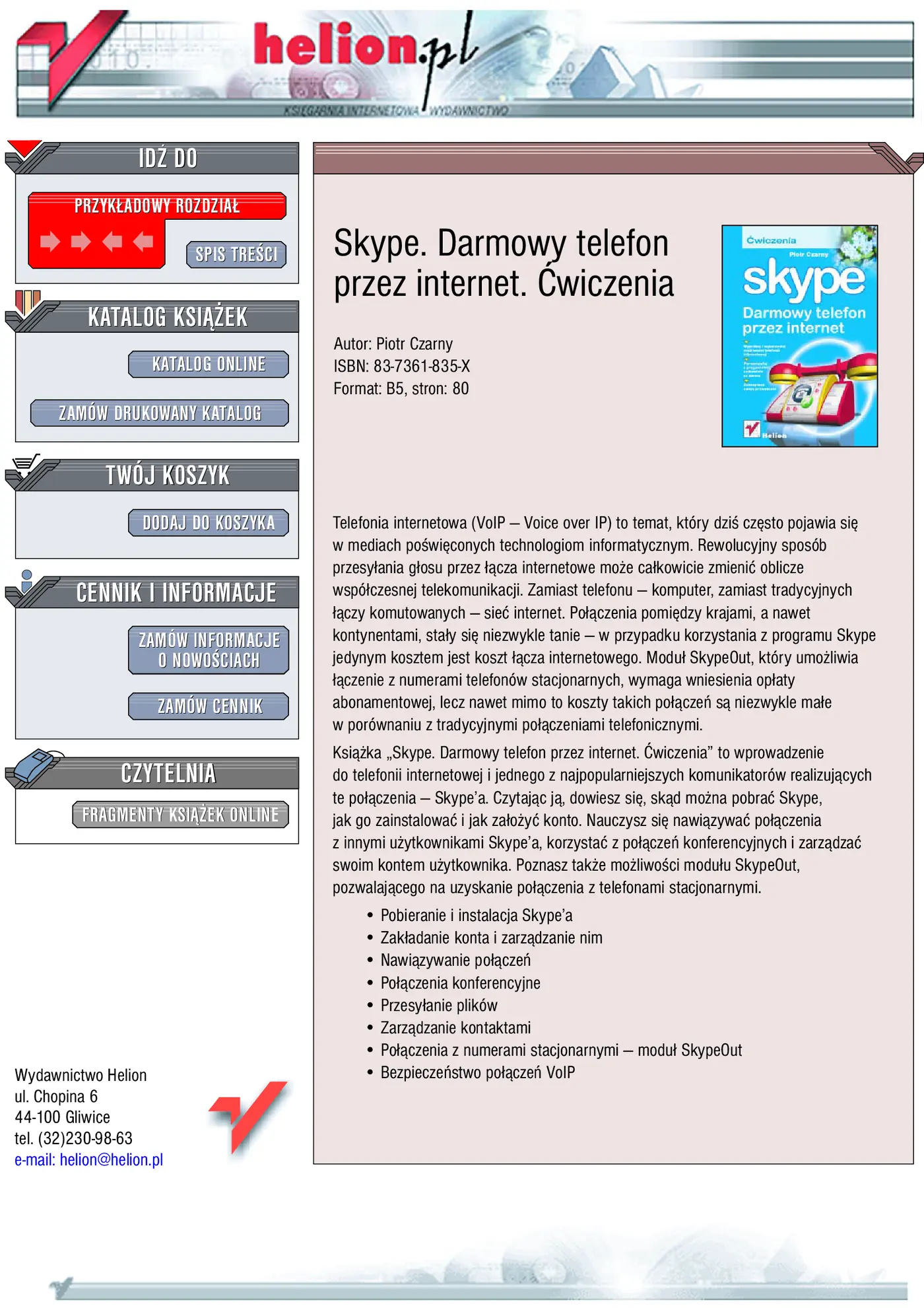 Fragment „Skype. Darmowy telefon przez internet. Ćwiczenia” — strona 1 z 10