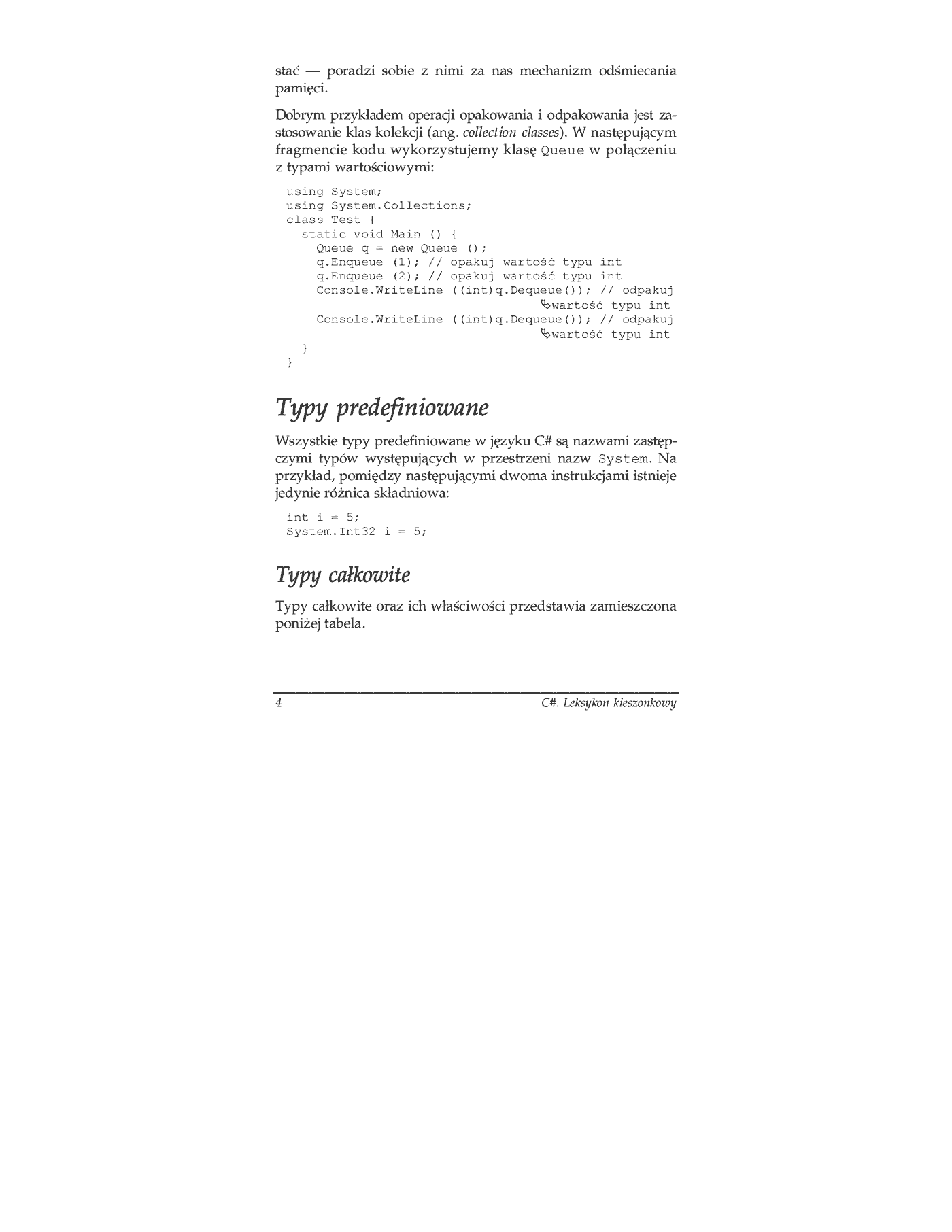 Fragment „C#. Leksykon kieszonkowy” — strona 7 z 13
