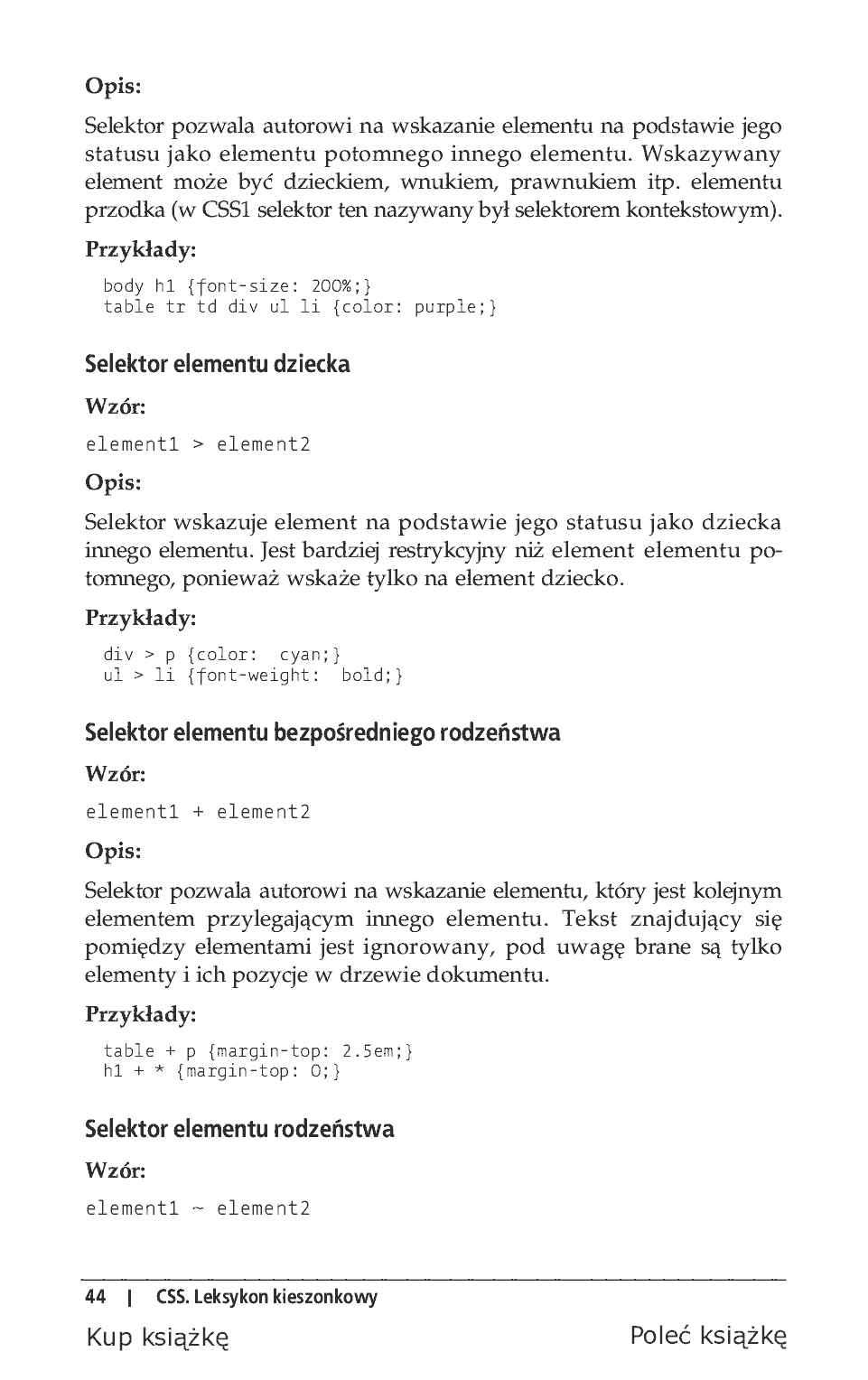 Fragment „CSS. Leksykon kieszonkowy. Wydanie IV” — strona 6 z 34