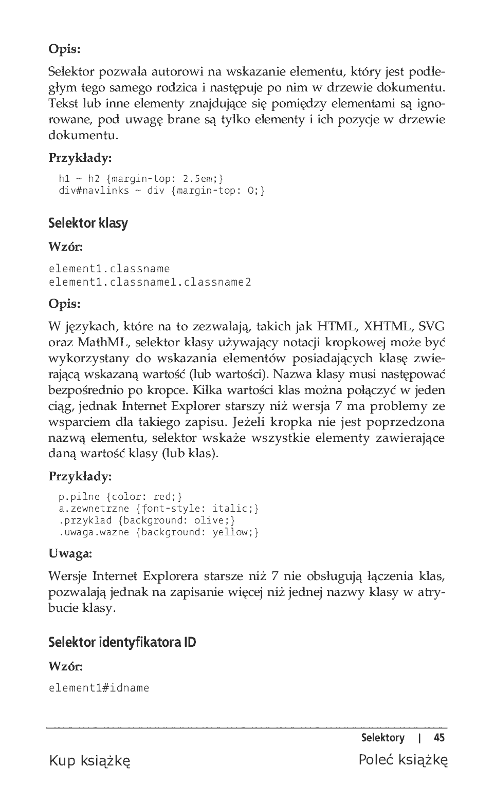 Fragment „CSS. Leksykon kieszonkowy. Wydanie IV” — strona 7 z 34