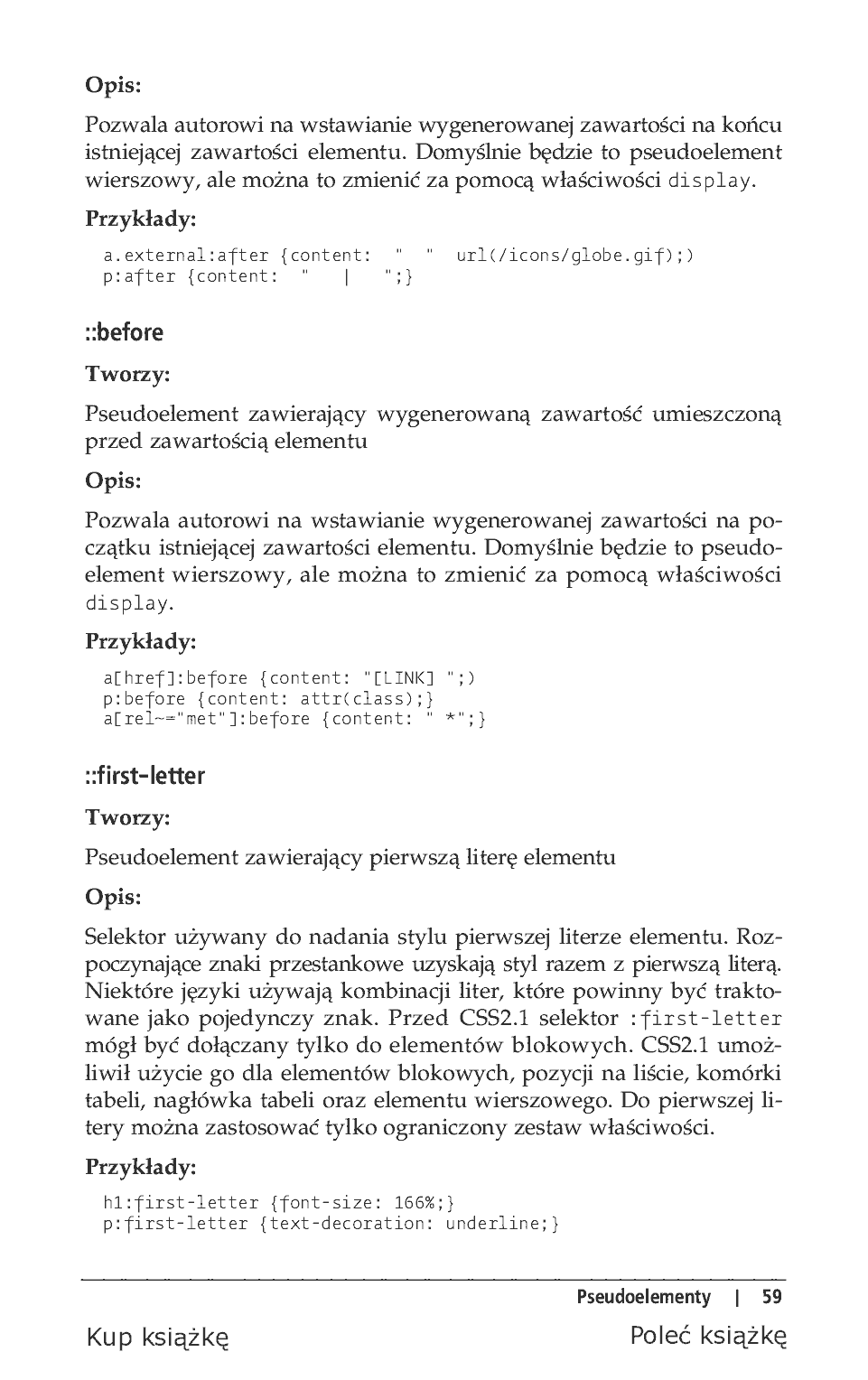 Fragment „CSS. Leksykon kieszonkowy. Wydanie IV” — strona 21 z 34