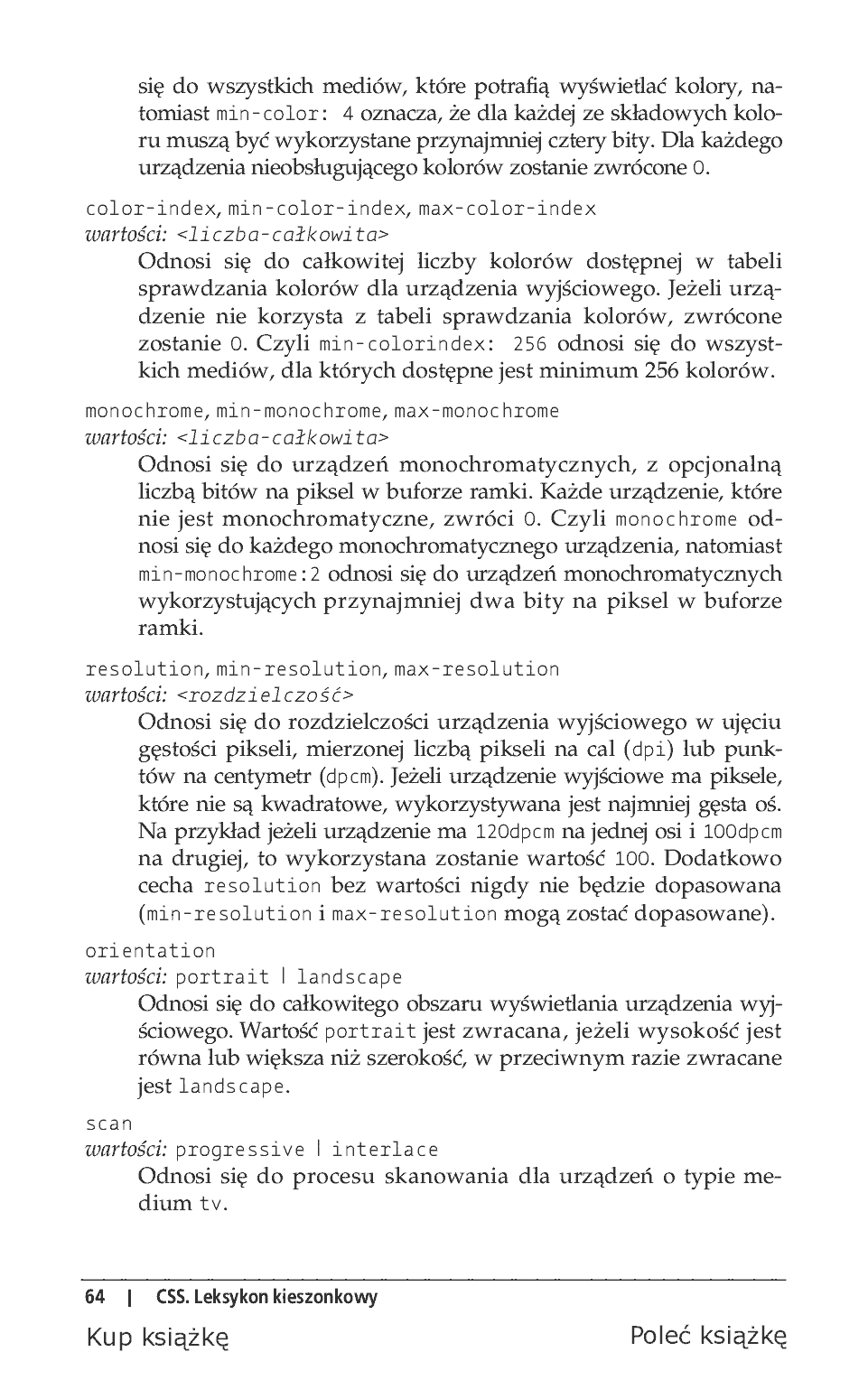 Fragment „CSS. Leksykon kieszonkowy. Wydanie IV” — strona 26 z 34