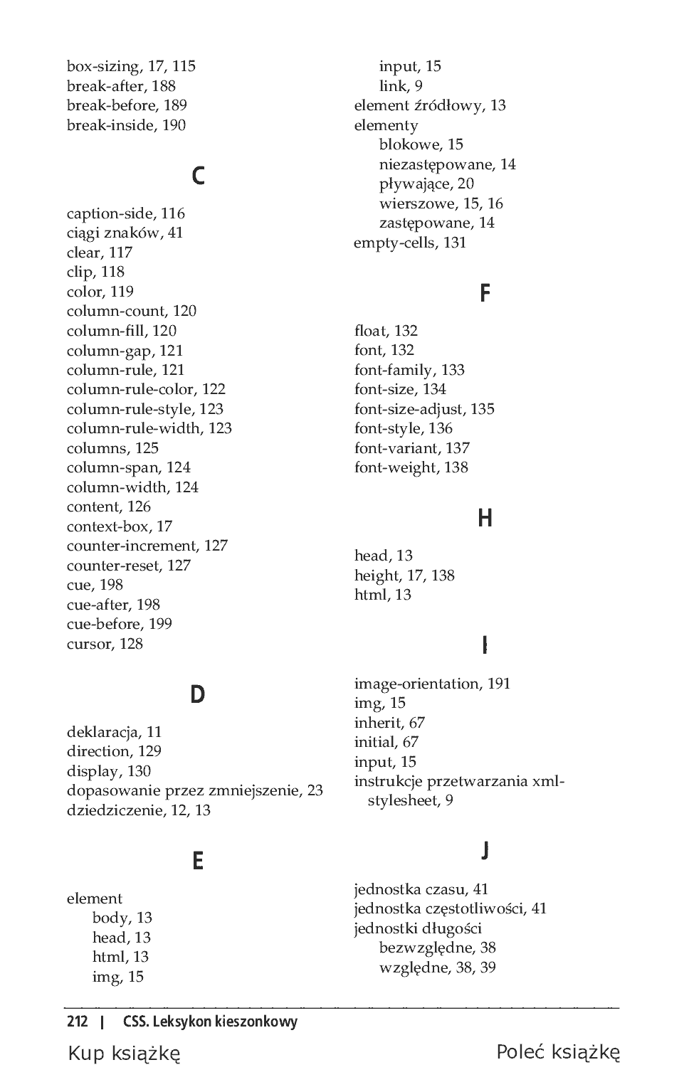 Fragment „CSS. Leksykon kieszonkowy. Wydanie IV” — strona 29 z 34