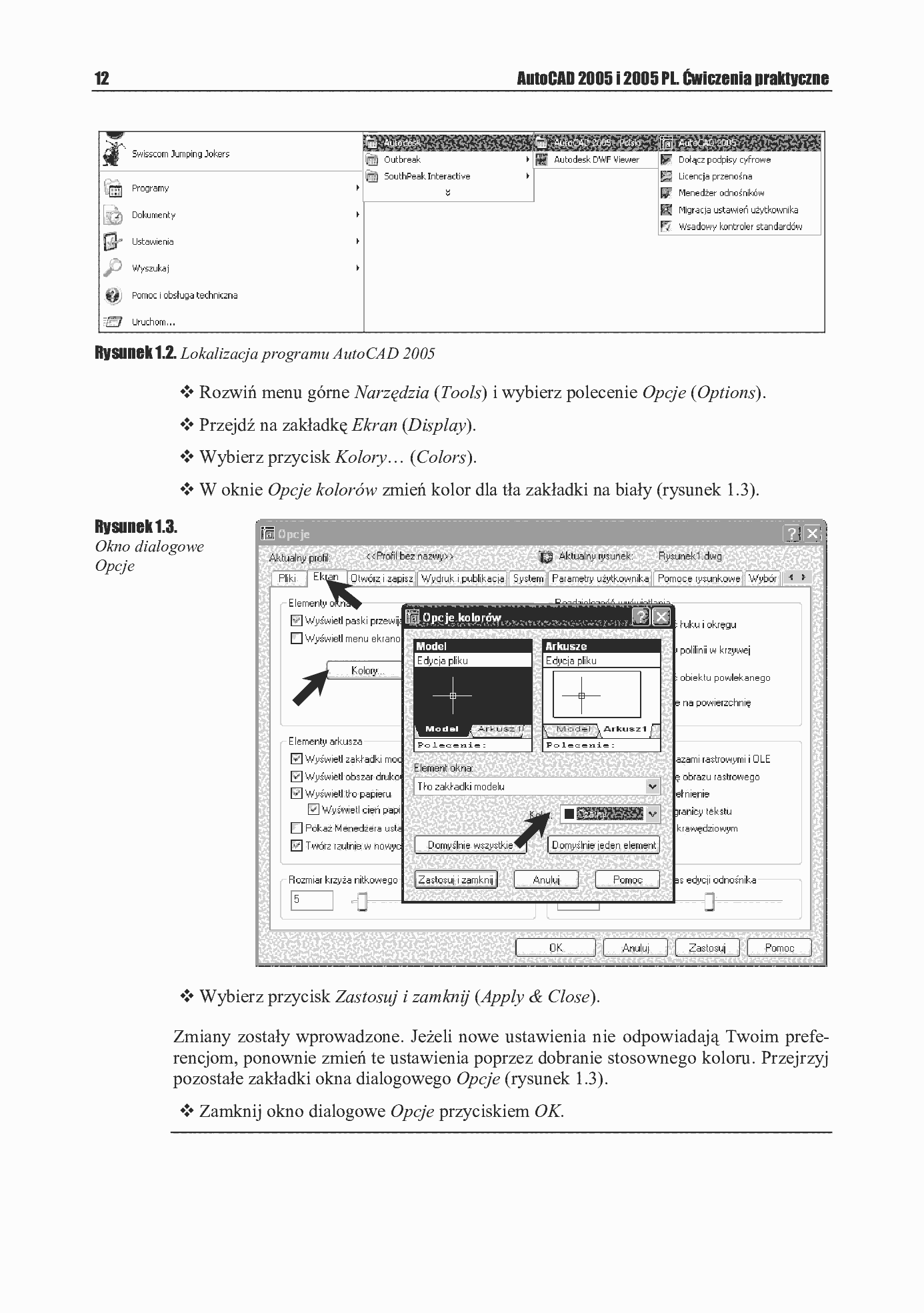 Fragment „AutoCAD 2005 i 2005 PL. Ćwiczenia praktyczne” — strona 5 z 9