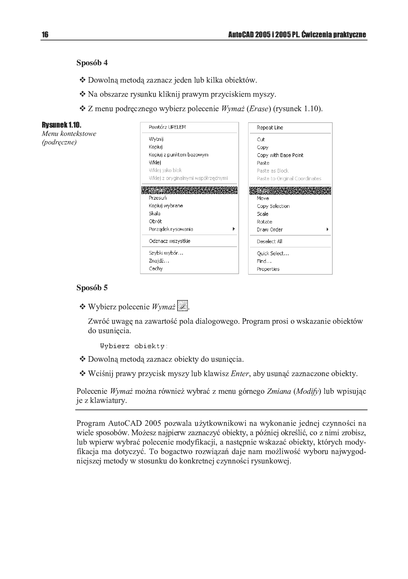 Fragment „AutoCAD 2005 i 2005 PL. Ćwiczenia praktyczne” — strona 9 z 9