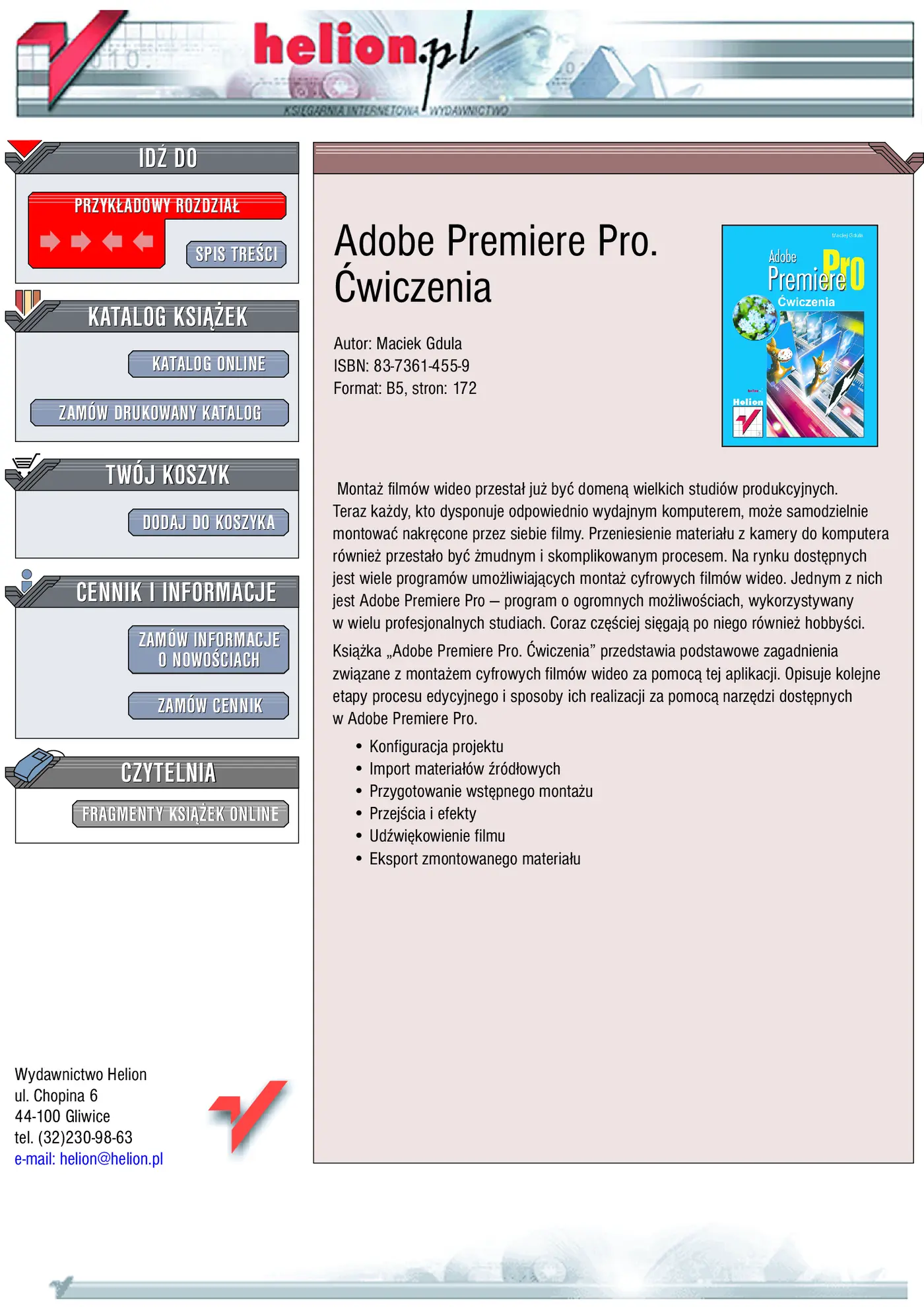Fragment „Adobe Premiere Pro. Ćwiczenia” — strona 1 z 17