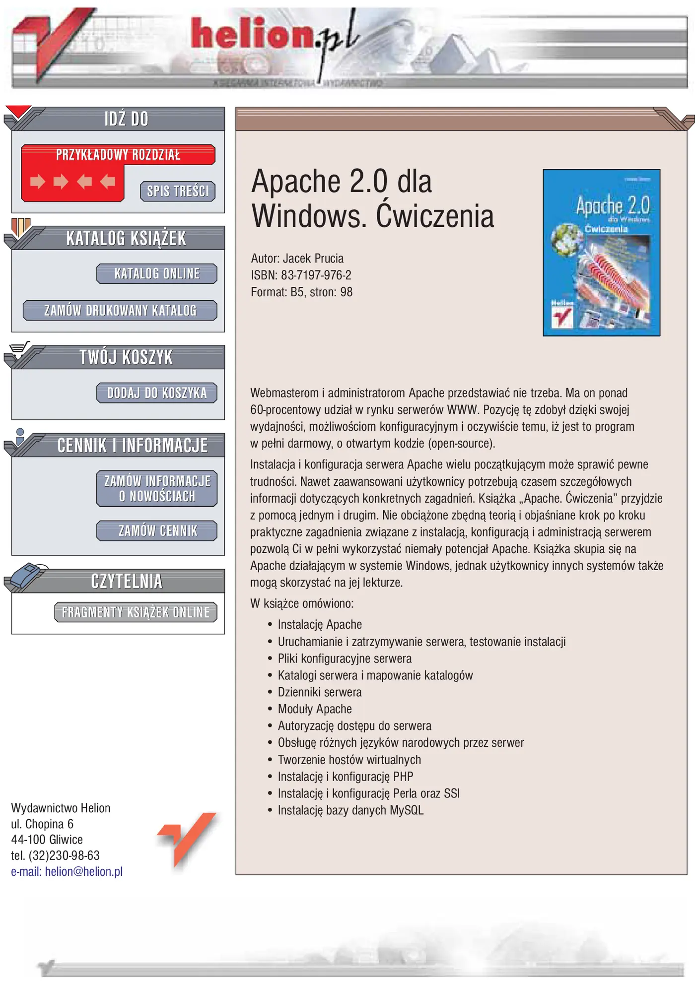 Fragment „Apache 2.0 dla Windows. Ćwiczenia” — strona 1 z 13