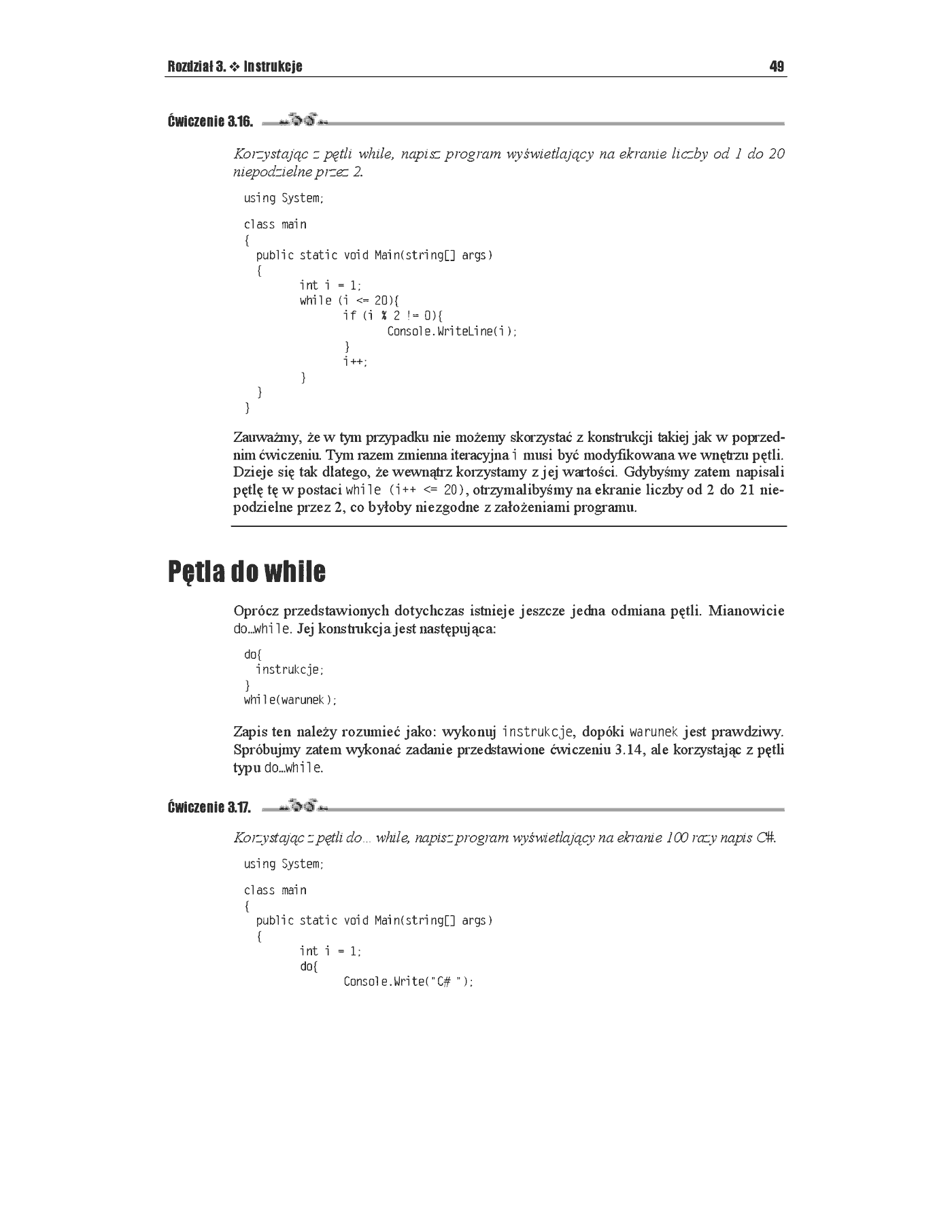 Fragment „C#. Ćwiczenia” — strona 18 z 28