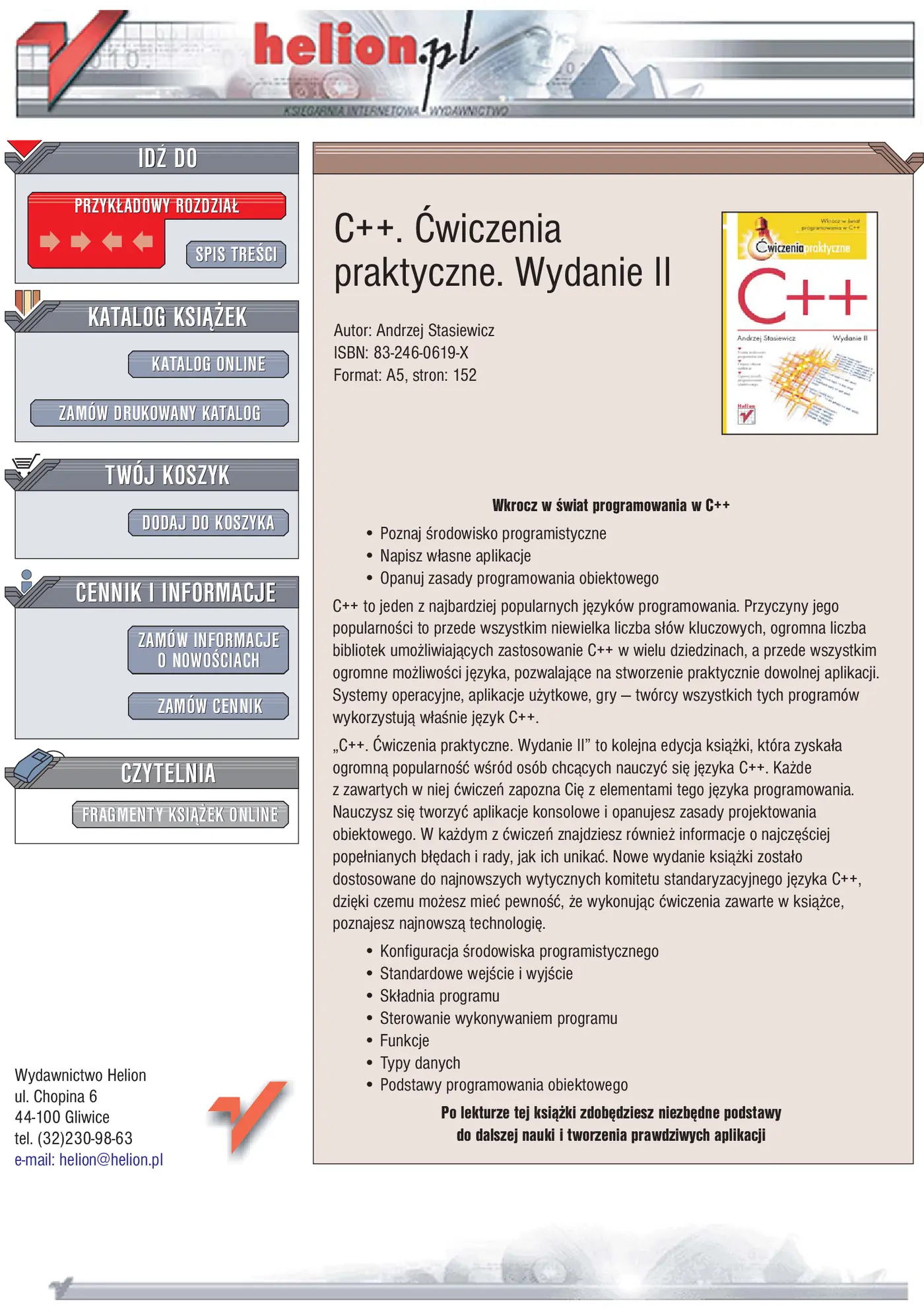 Fragment „C++. Ćwiczenia praktyczne. Wydanie II” — strona 1 z 9