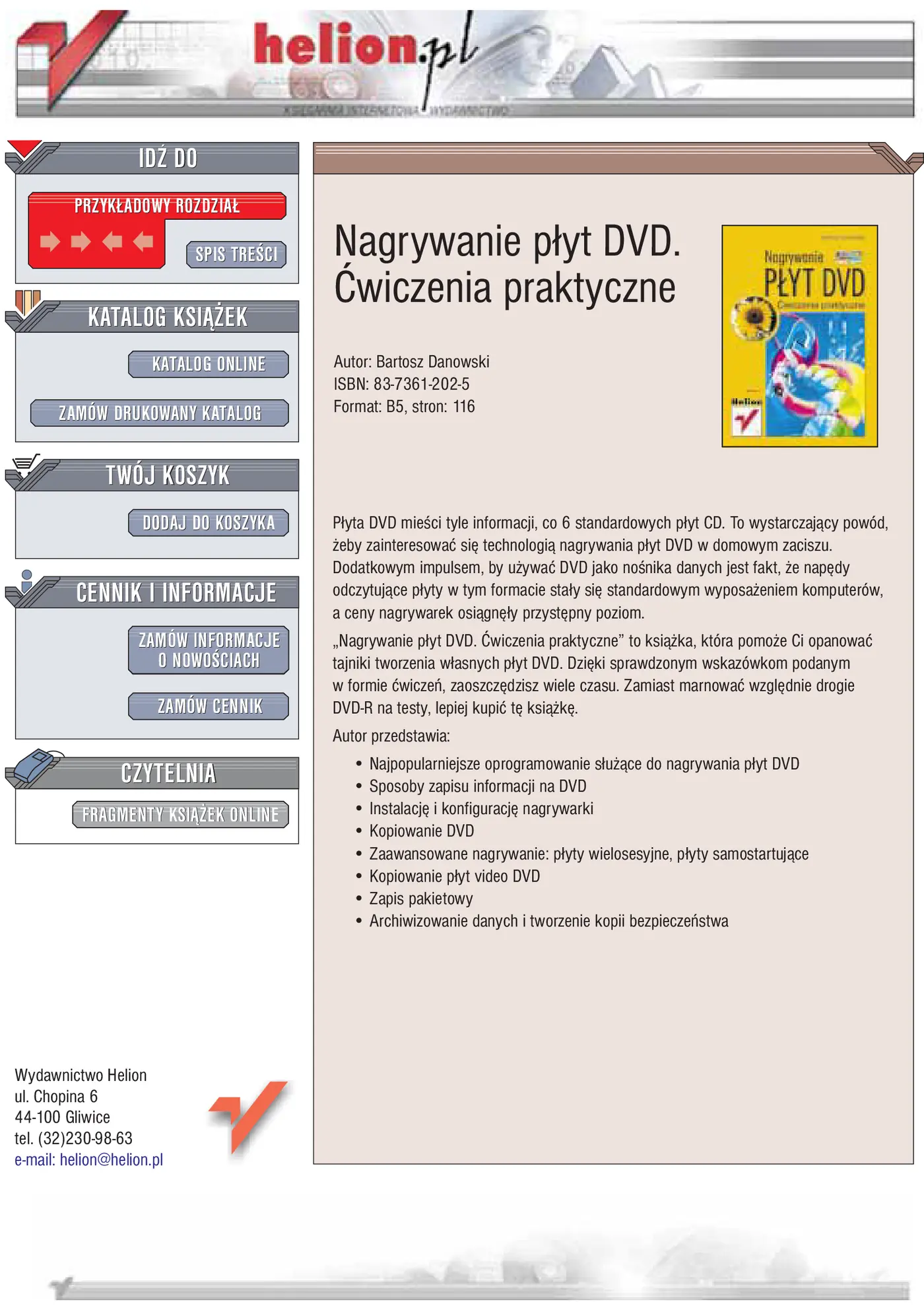 Fragment „Nagrywanie płyt DVD. Ćwiczenia praktyczne” — strona 1 z 14