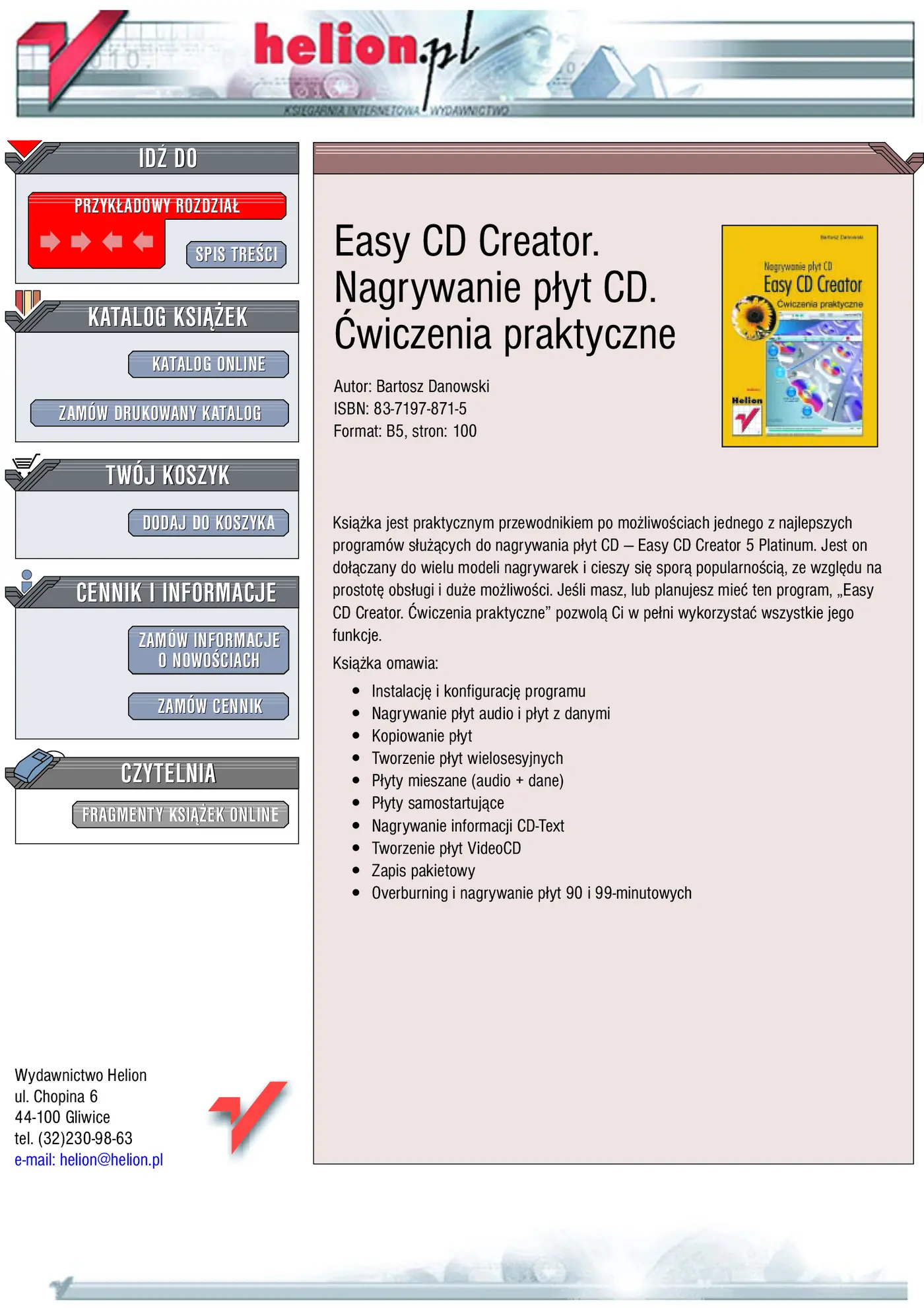 Fragment „Easy CD Creator. Nagrywanie płyt CD. Ćwiczenia praktyczne” — strona 1 z 25
