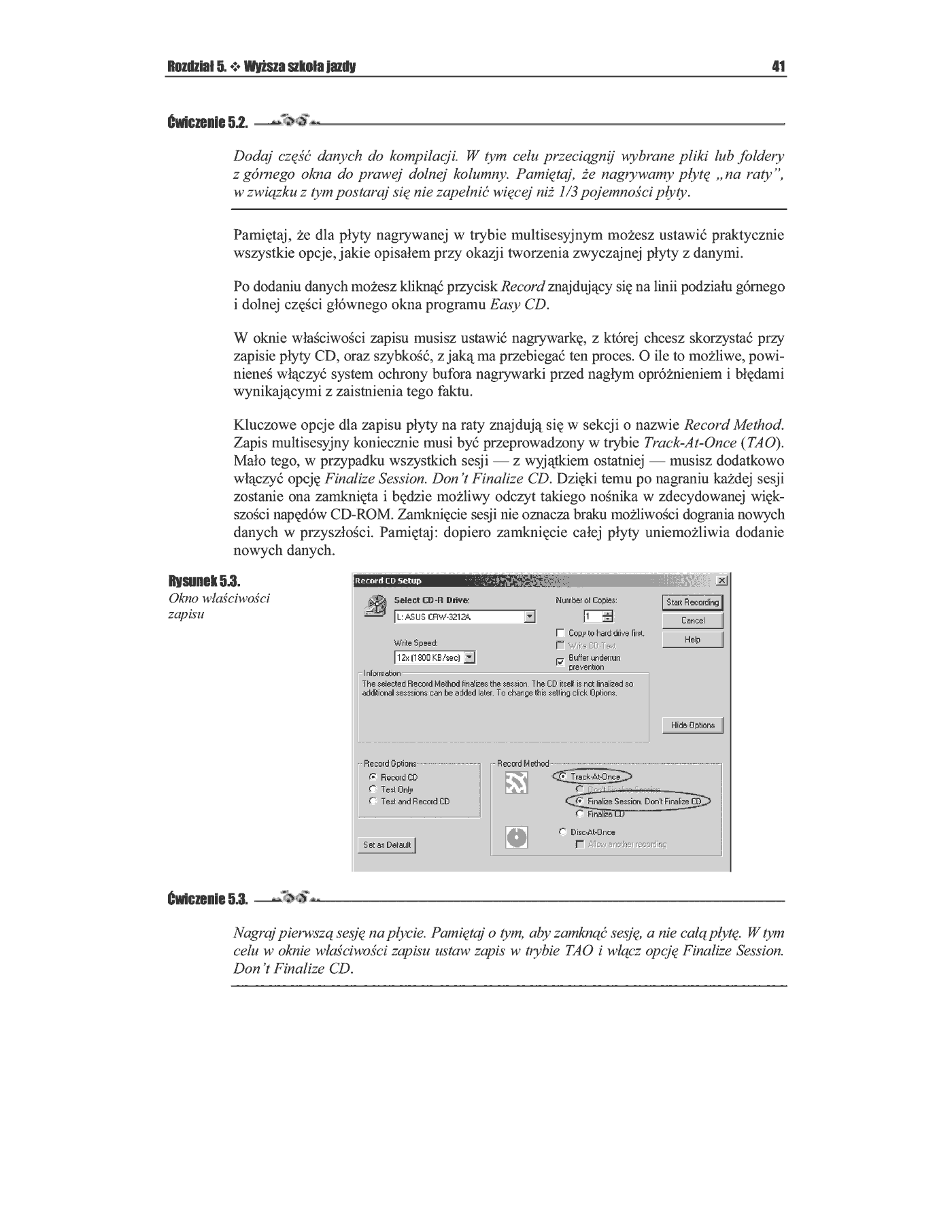 Fragment „Easy CD Creator. Nagrywanie płyt CD. Ćwiczenia praktyczne” — strona 5 z 25