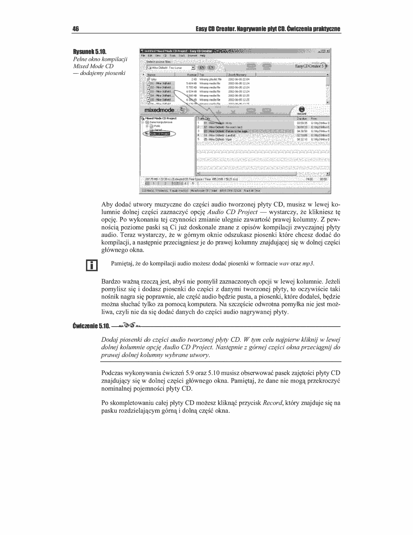 Fragment „Easy CD Creator. Nagrywanie płyt CD. Ćwiczenia praktyczne” — strona 10 z 25