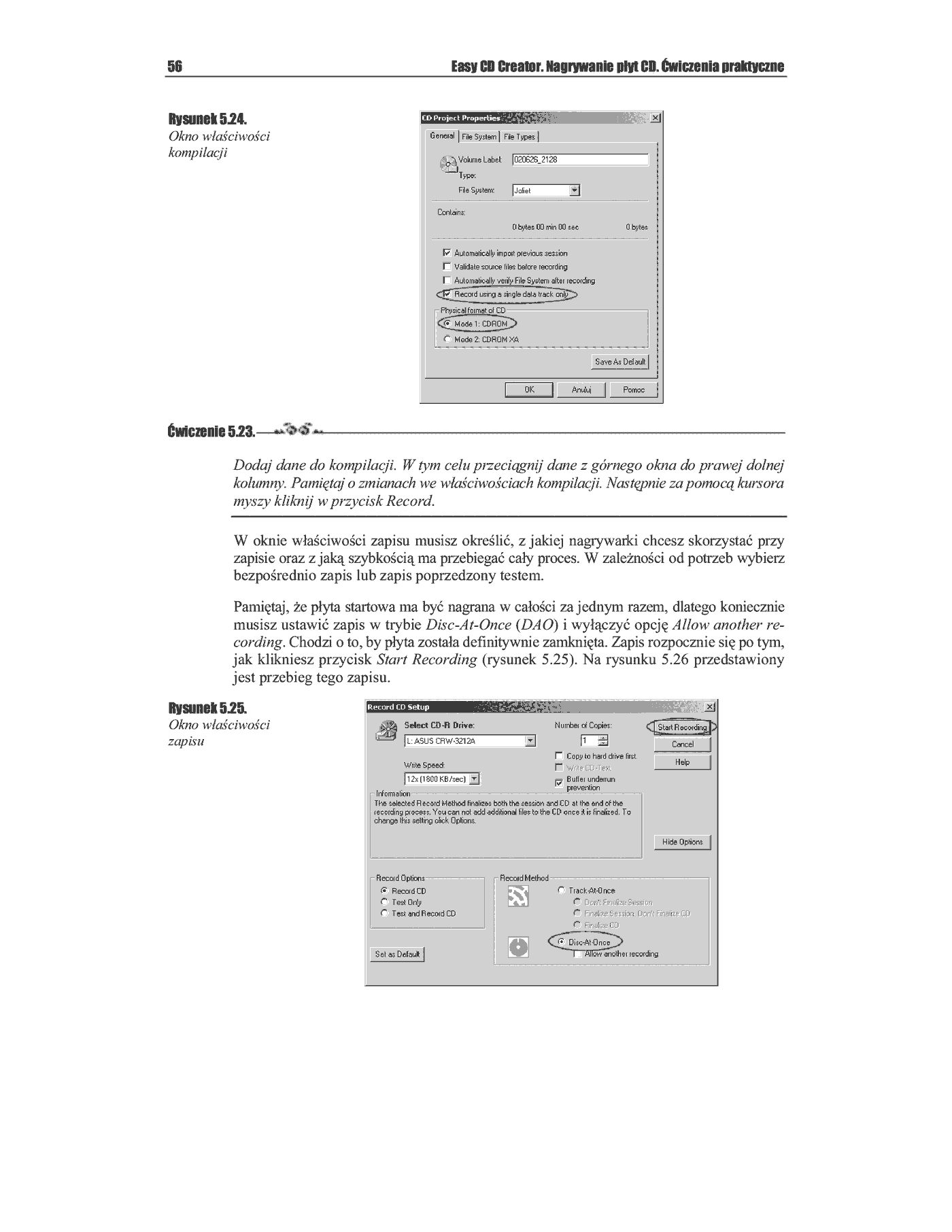 Fragment „Easy CD Creator. Nagrywanie płyt CD. Ćwiczenia praktyczne” — strona 20 z 25