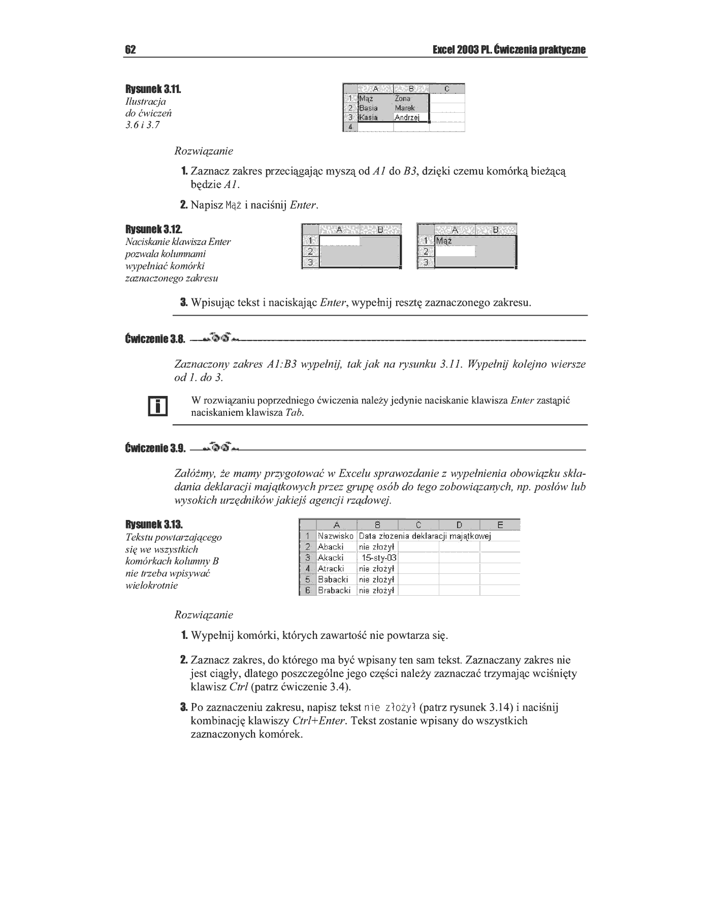 Fragment „Excel 2003 PL. Ćwiczenia praktyczne” — strona 9 z 10