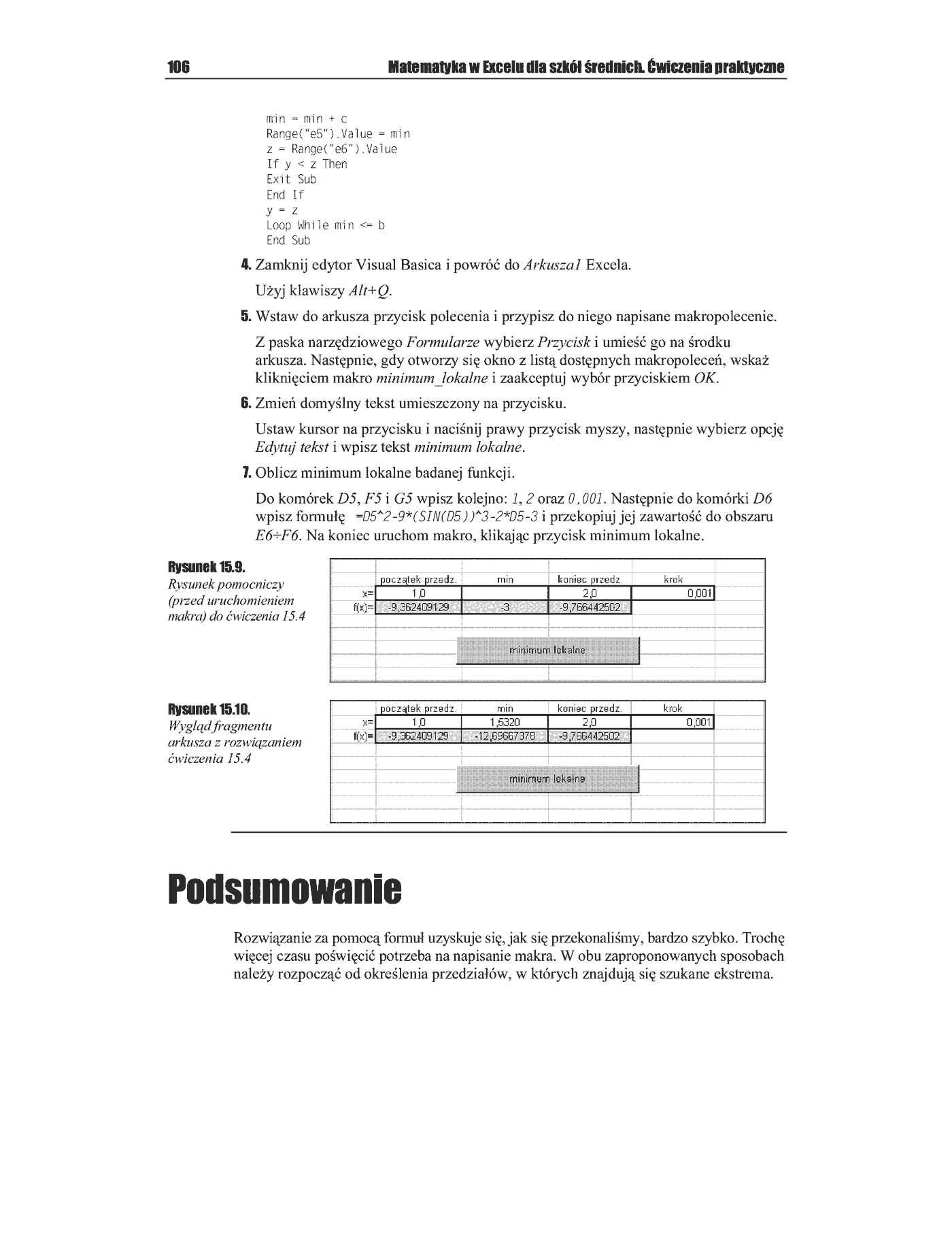 Fragment „Matematyka w Excelu dla szkół średnich. Ćwiczenia praktyczne. Wydanie II” — strona 9 z 11