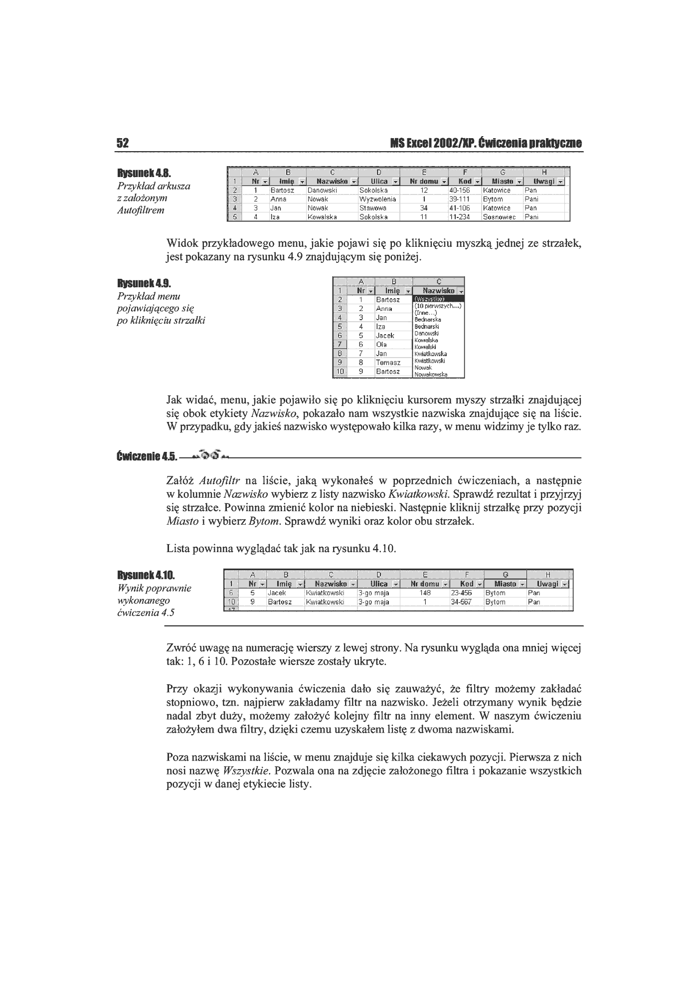 Fragment „MS Excel 2002/XP. Ćwiczenia praktyczne” — strona 10 z 14