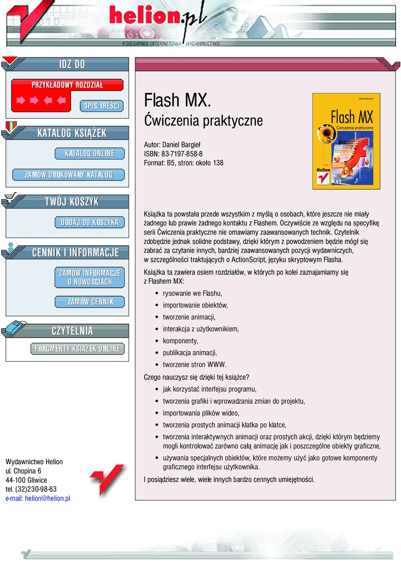 Fragment „Flash MX. Ćwiczenia praktyczne” — strona 1 z 14