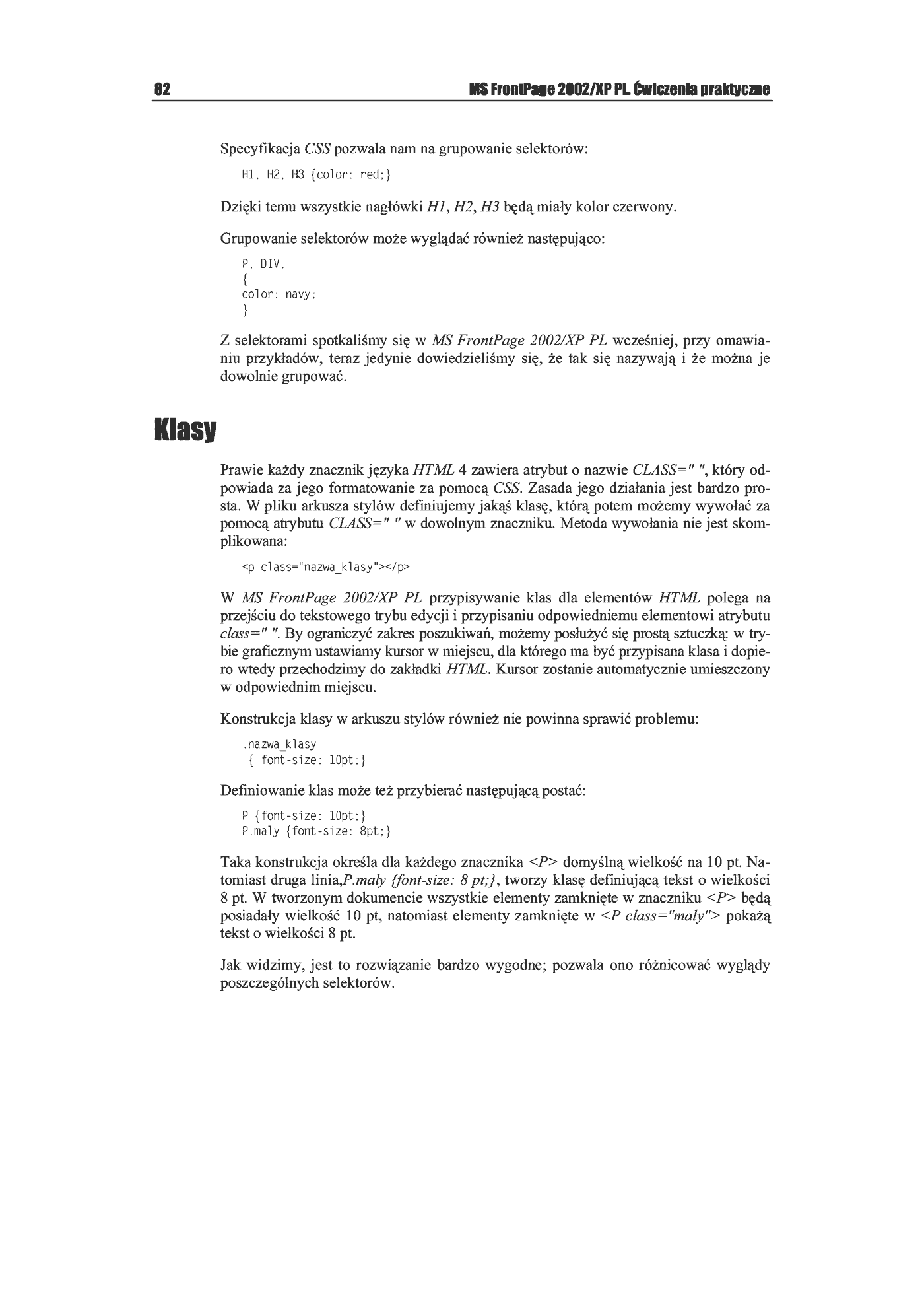 Fragment „FrontPage 2002/XP PL. Ćwiczenia praktyczne” — strona 9 z 17