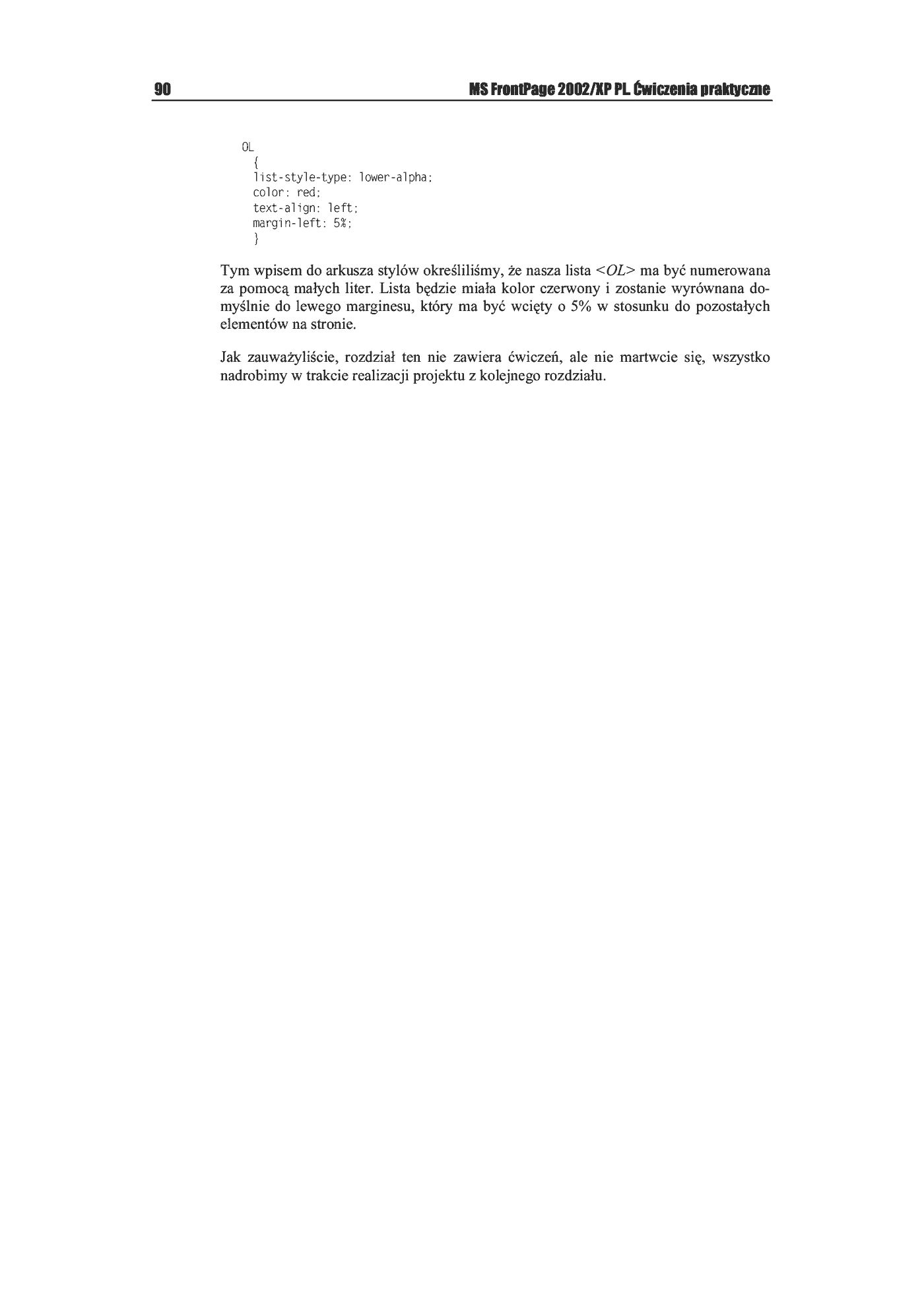 Fragment „FrontPage 2002/XP PL. Ćwiczenia praktyczne” — strona 17 z 17