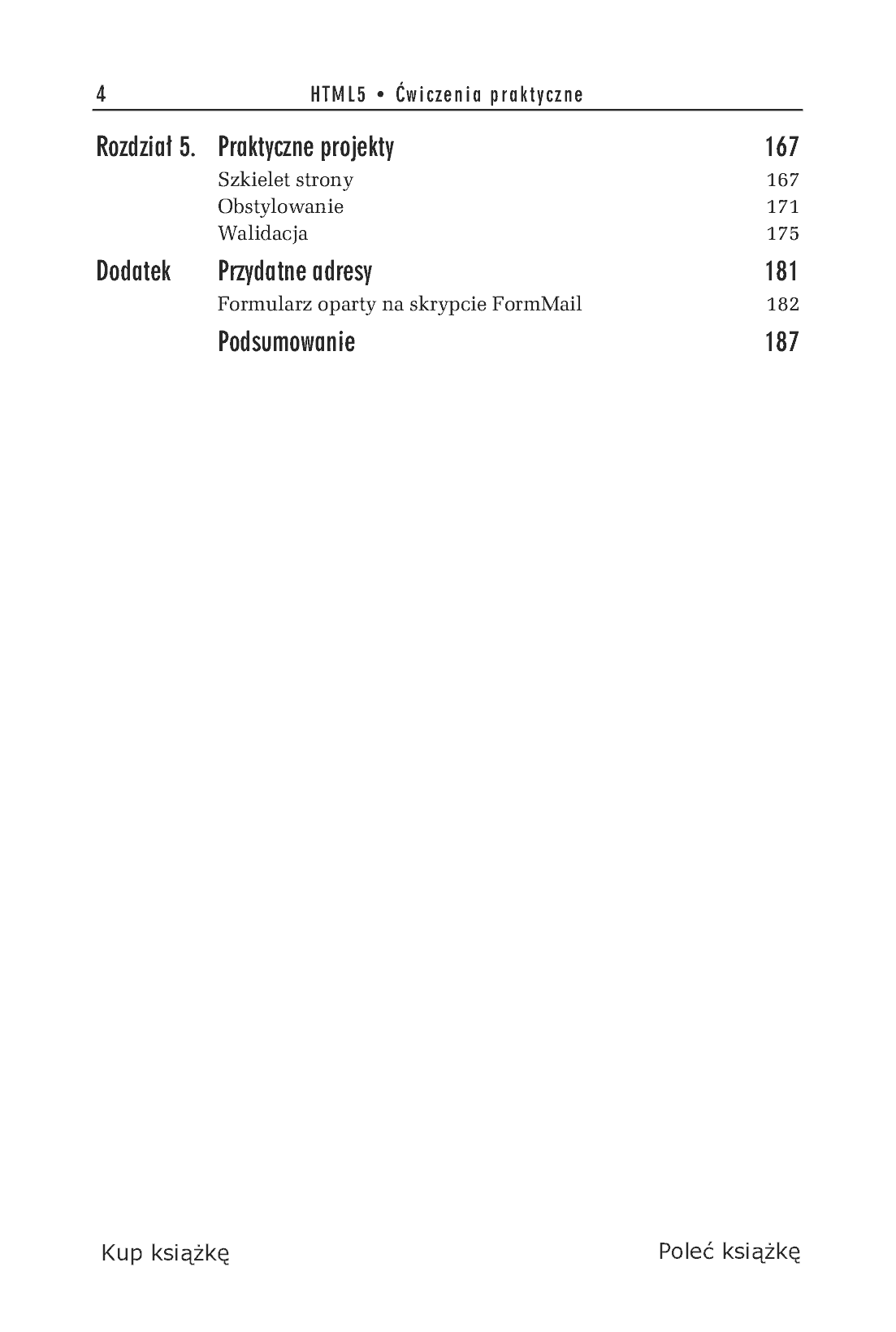 Fragment „HTML5. Ćwiczenia praktyczne” — strona 4 z 22