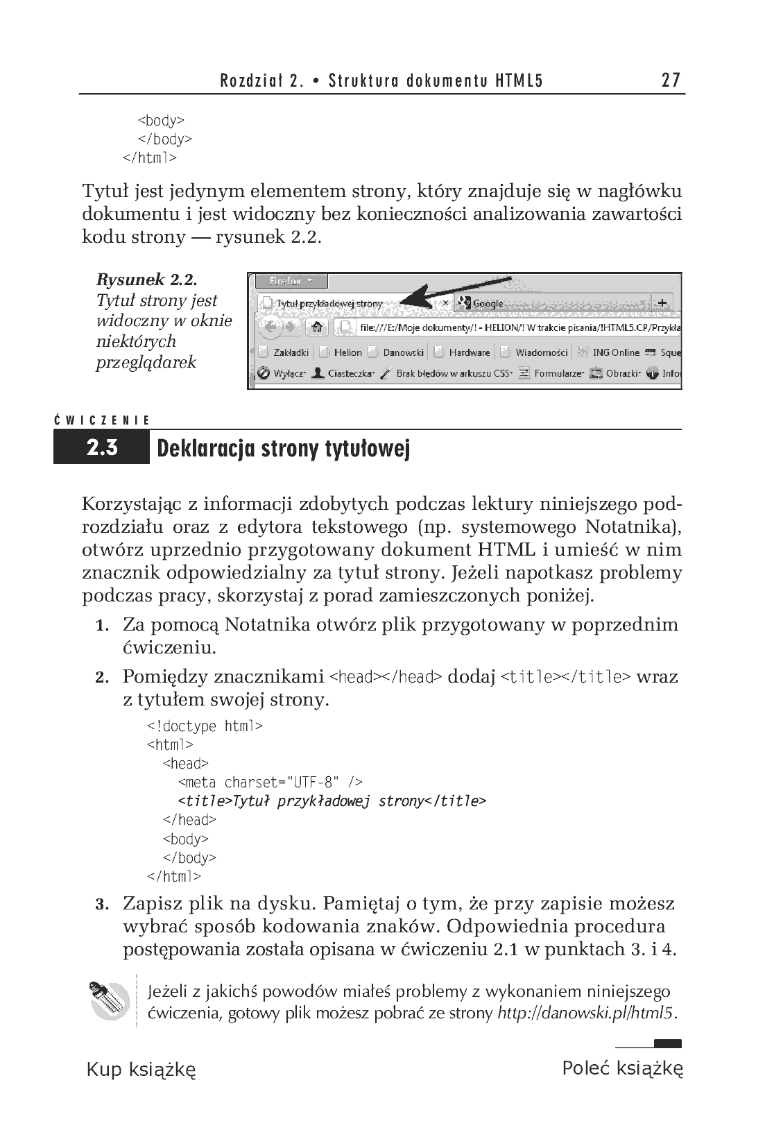 Fragment „HTML5. Ćwiczenia praktyczne” — strona 11 z 22