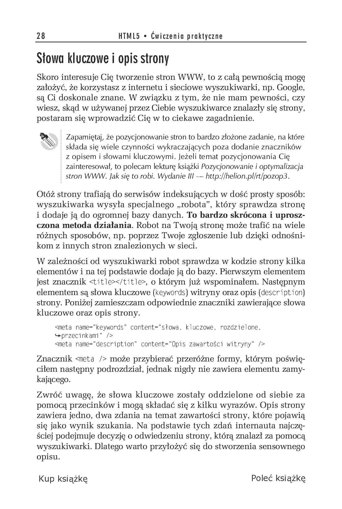 Fragment „HTML5. Ćwiczenia praktyczne” — strona 12 z 22