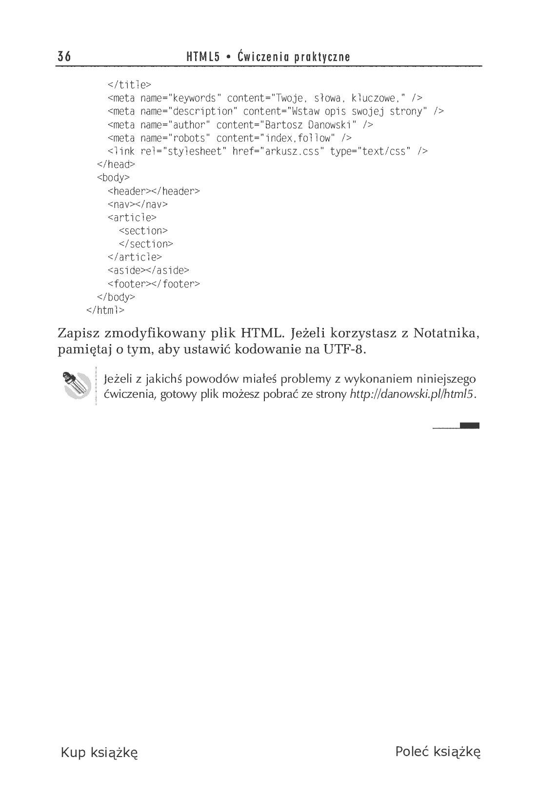 Fragment „HTML5. Ćwiczenia praktyczne” — strona 20 z 22