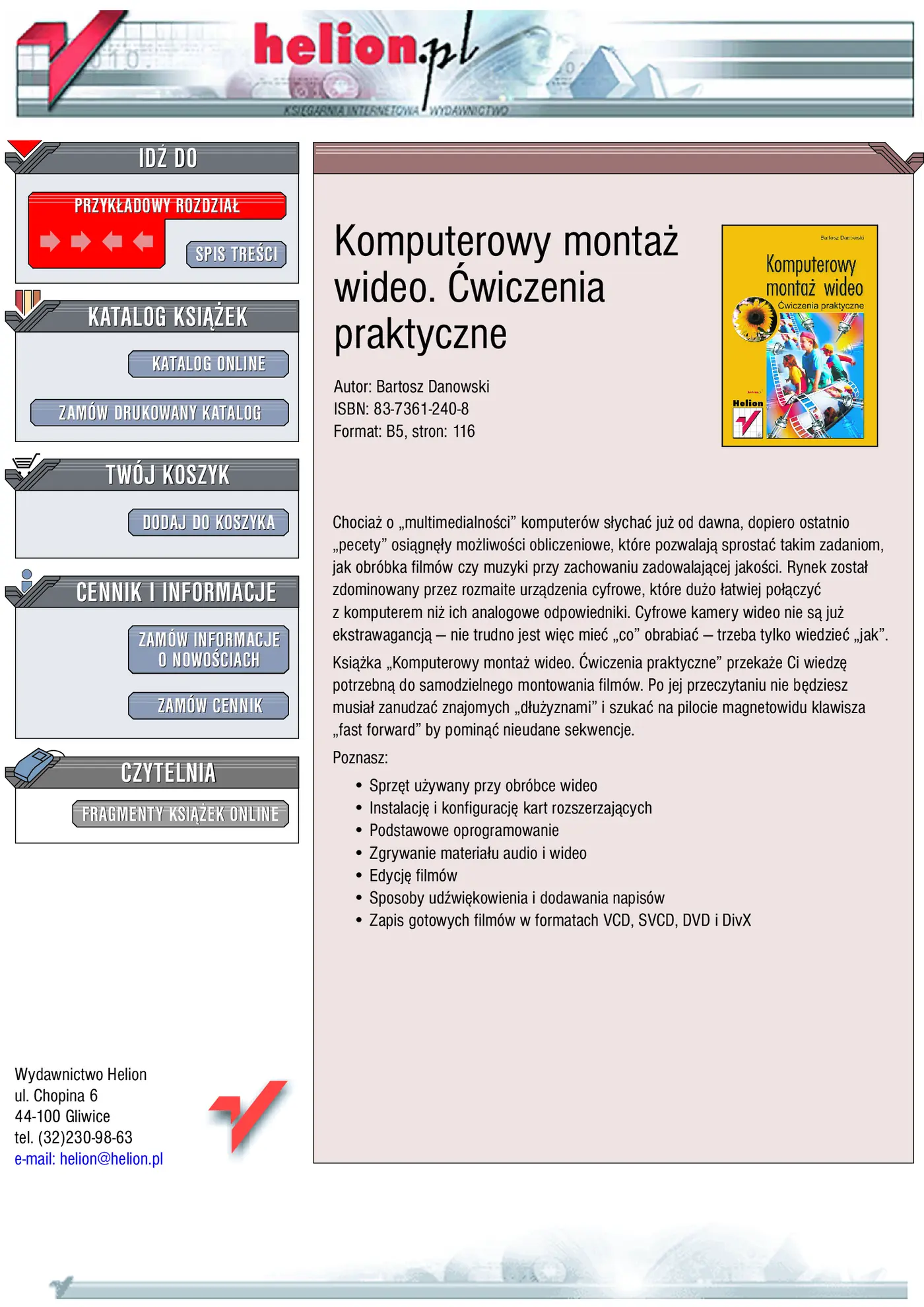 Fragment „Komputerowy montaż wideo. Ćwiczenia praktyczne” — strona 1 z 6