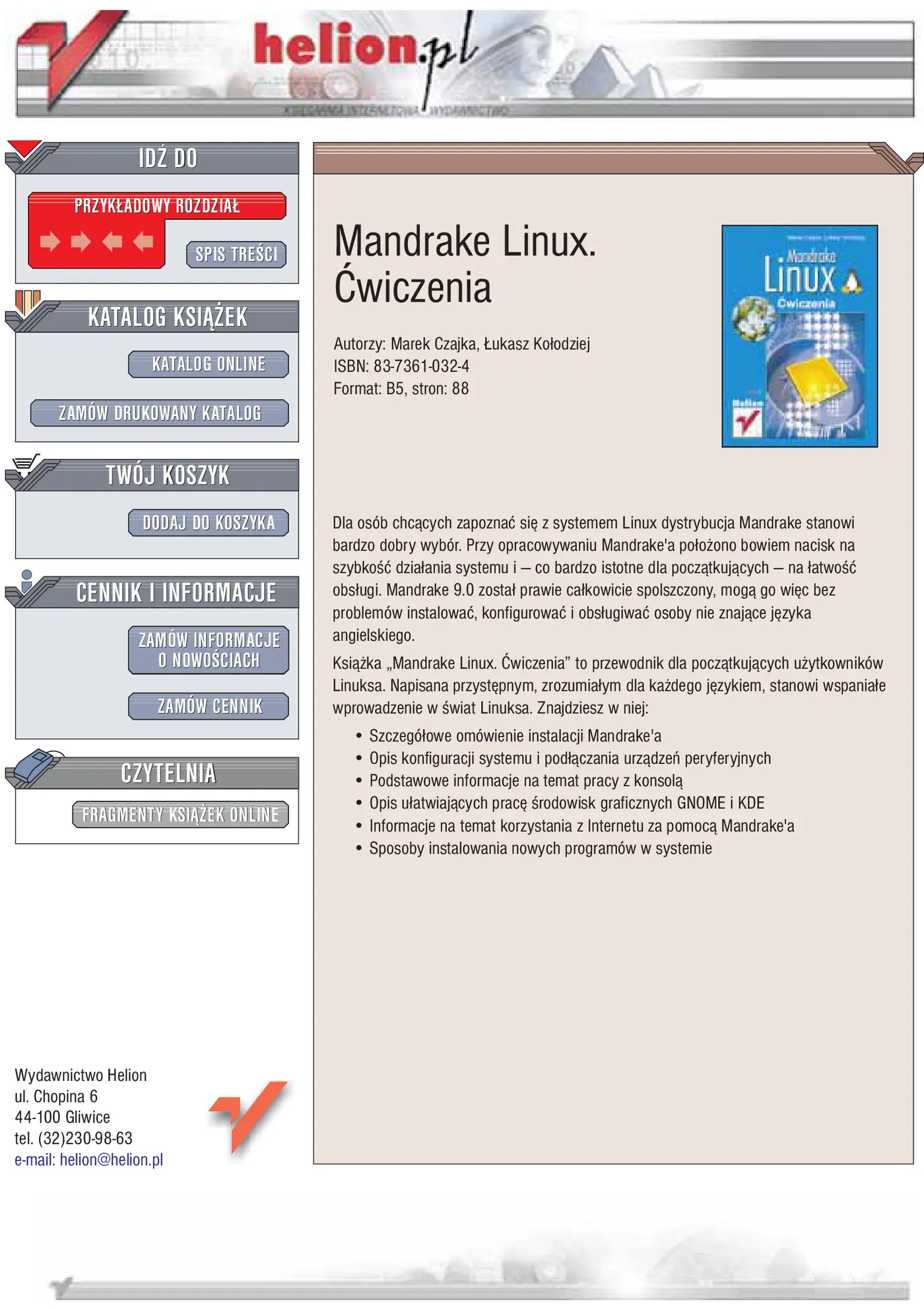 Fragment „Mandrake Linux. Ćwiczenia” — strona 1 z 21