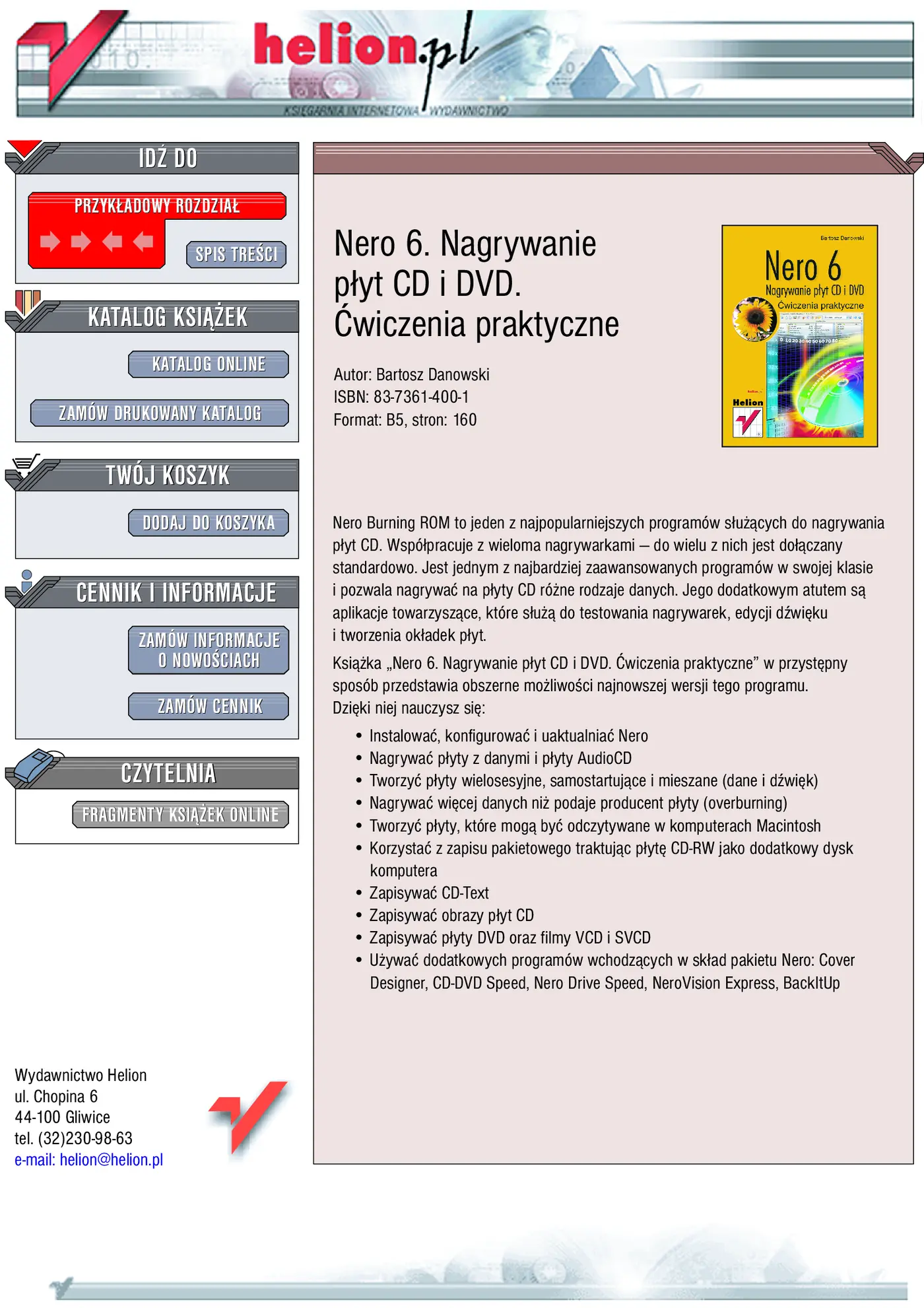 Fragment „Nero 6. Nagrywanie płyt CD i DVD. Ćwiczenia praktyczne” — strona 1 z 13