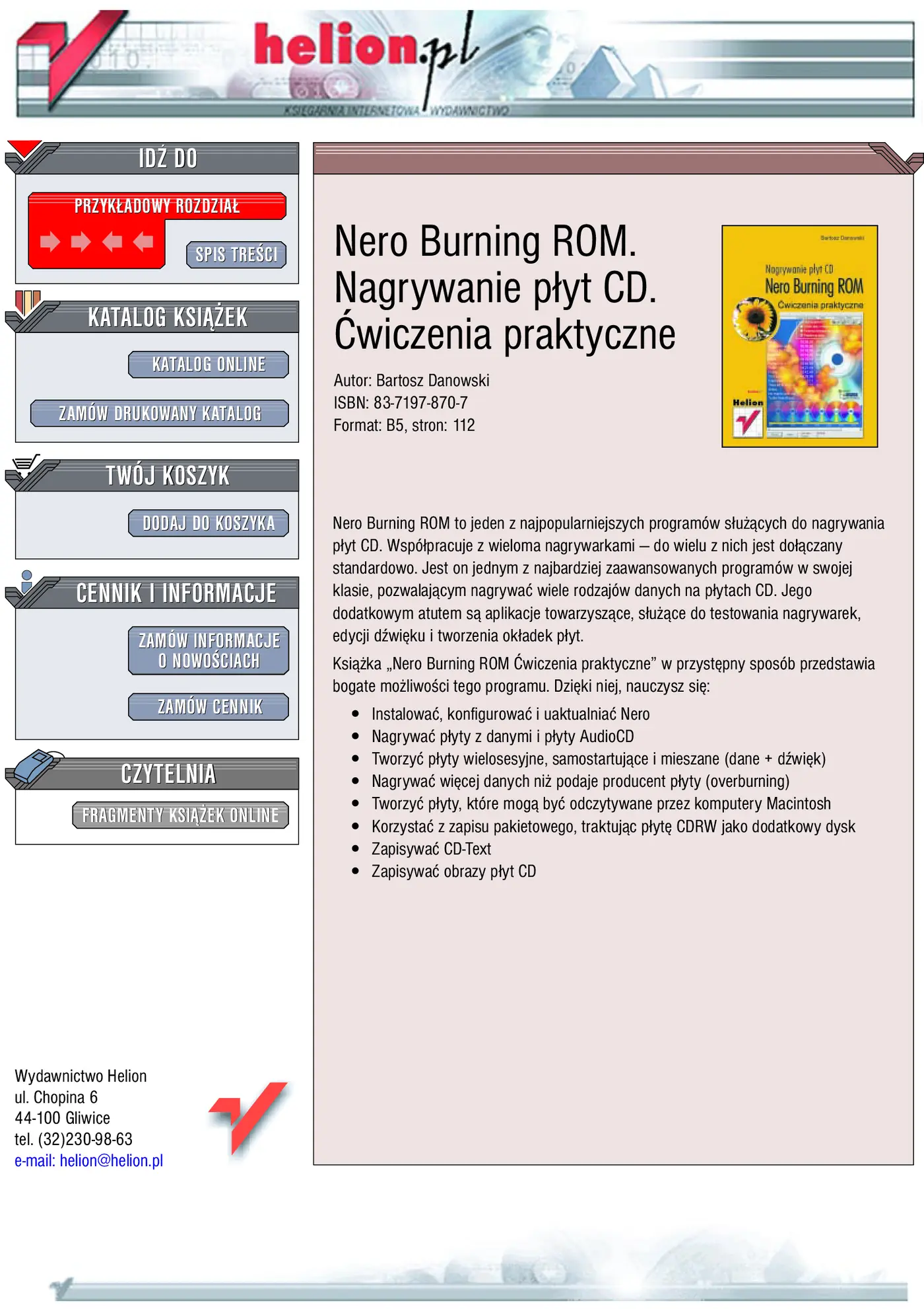 Fragment „Nero Burning ROM. Nagrywanie płyt CD. Ćwiczenia praktyczne” — strona 1 z 21