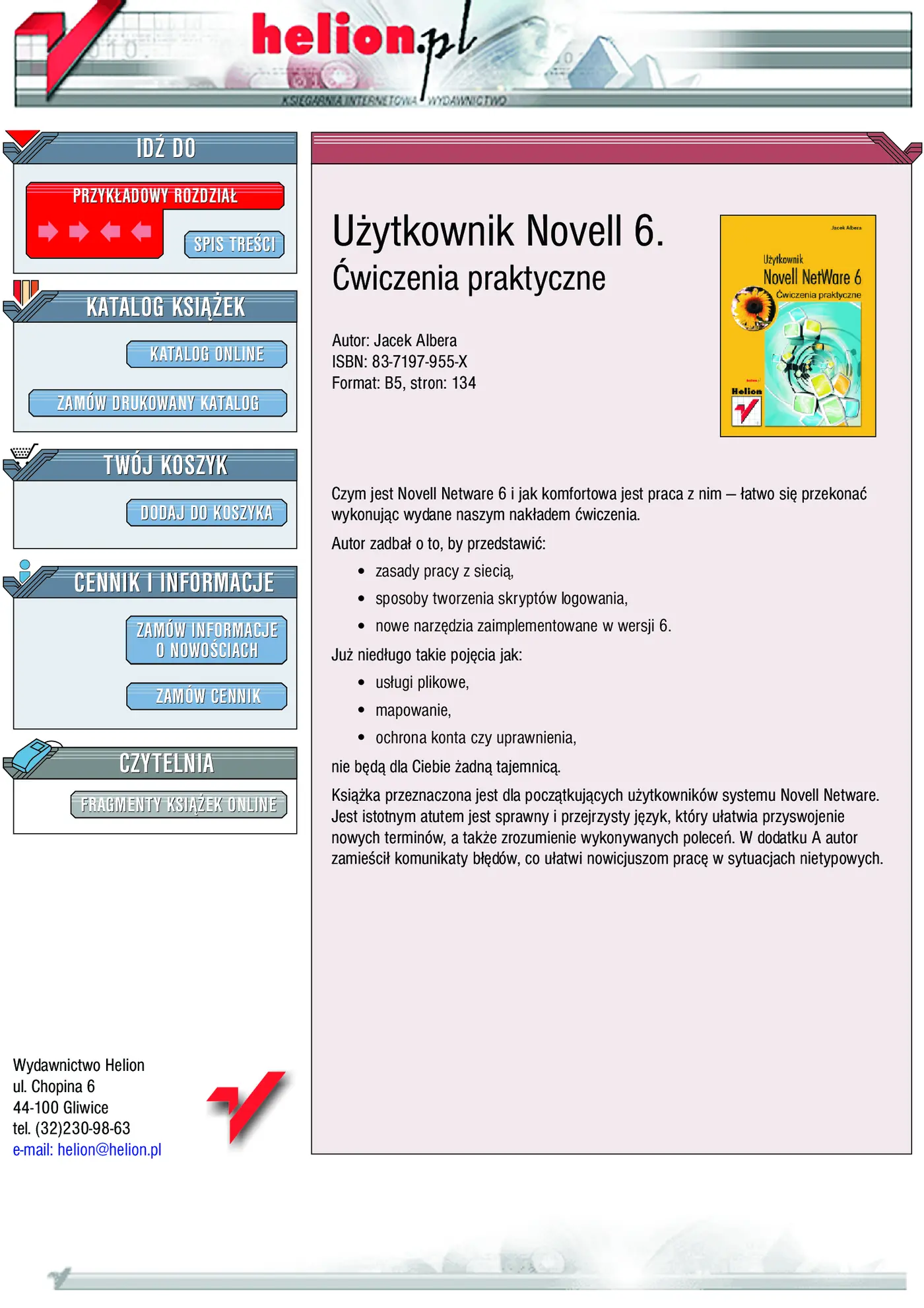 Fragment „Novell NetWare 6. Ćwiczenia praktyczne. Użytkownik” — strona 1 z 12