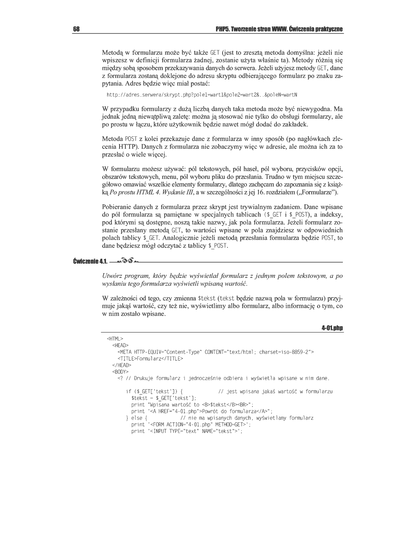 Fragment „PHP5. Tworzenie stron WWW. Ćwiczenia praktyczne” — strona 5 z 6