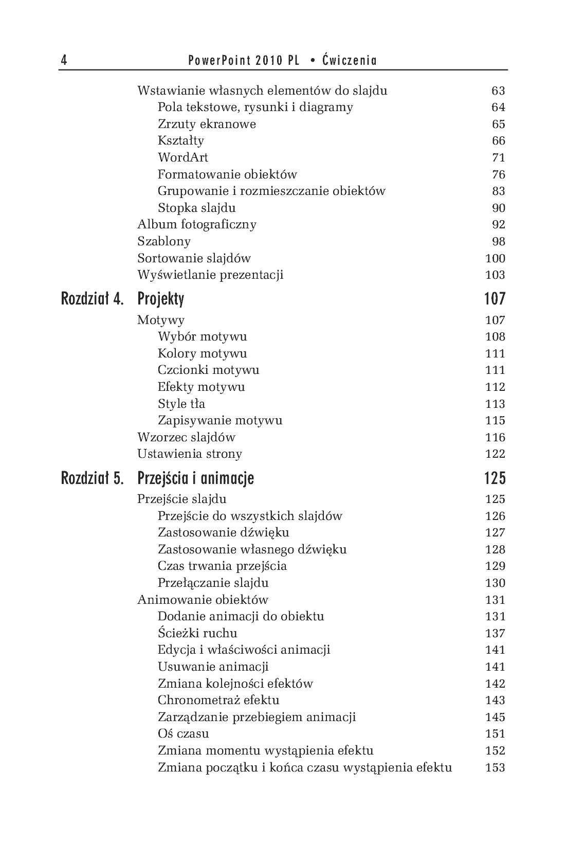 Fragment „PowerPoint 2010 PL. Ćwiczenia” — strona 4 z 22