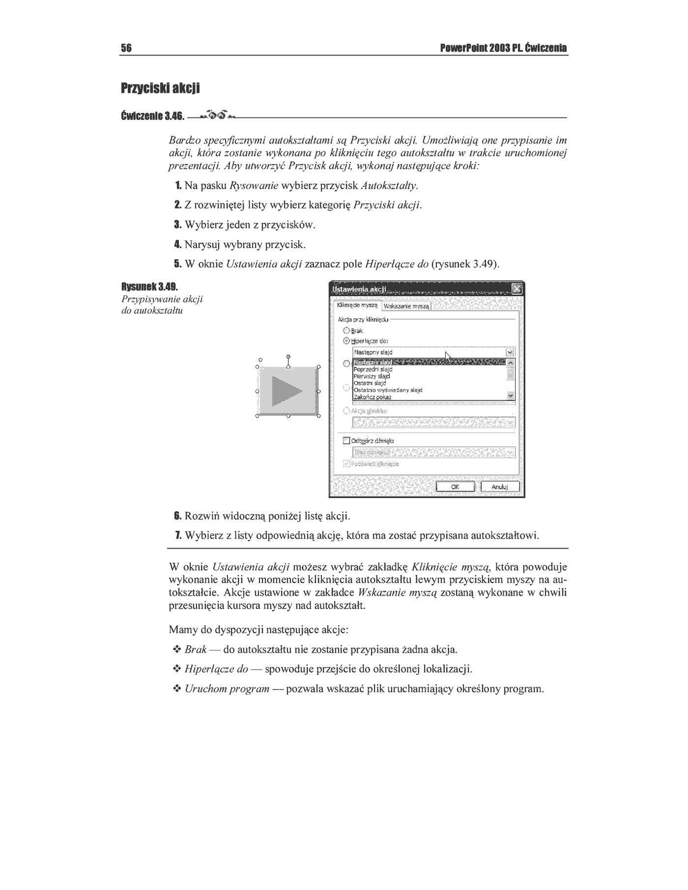 Fragment „PowerPoint 2003 PL. Ćwiczenia” — strona 37 z 49