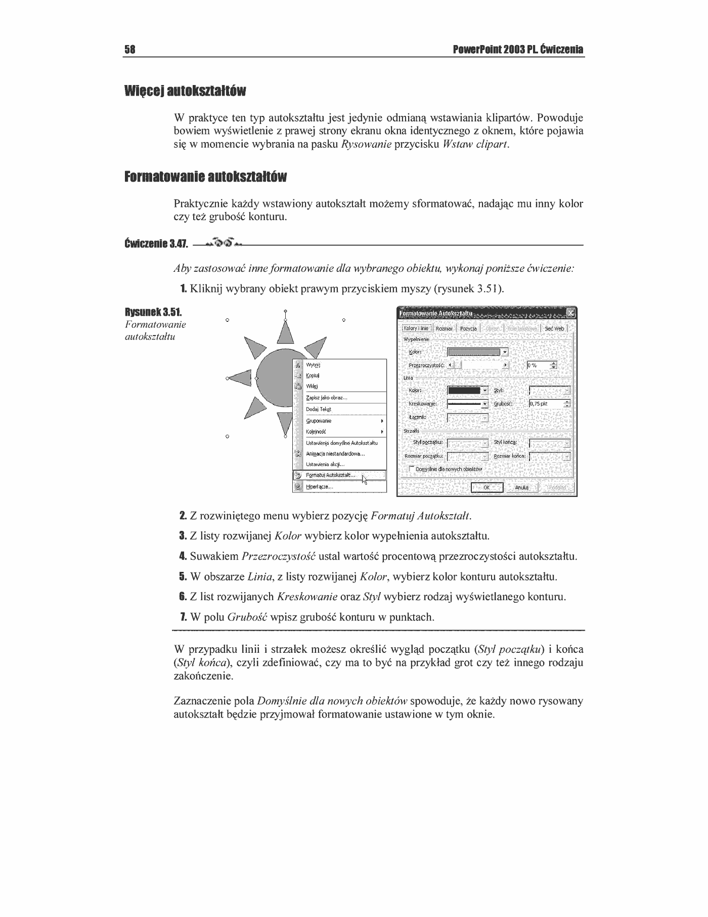 Fragment „PowerPoint 2003 PL. Ćwiczenia” — strona 39 z 49