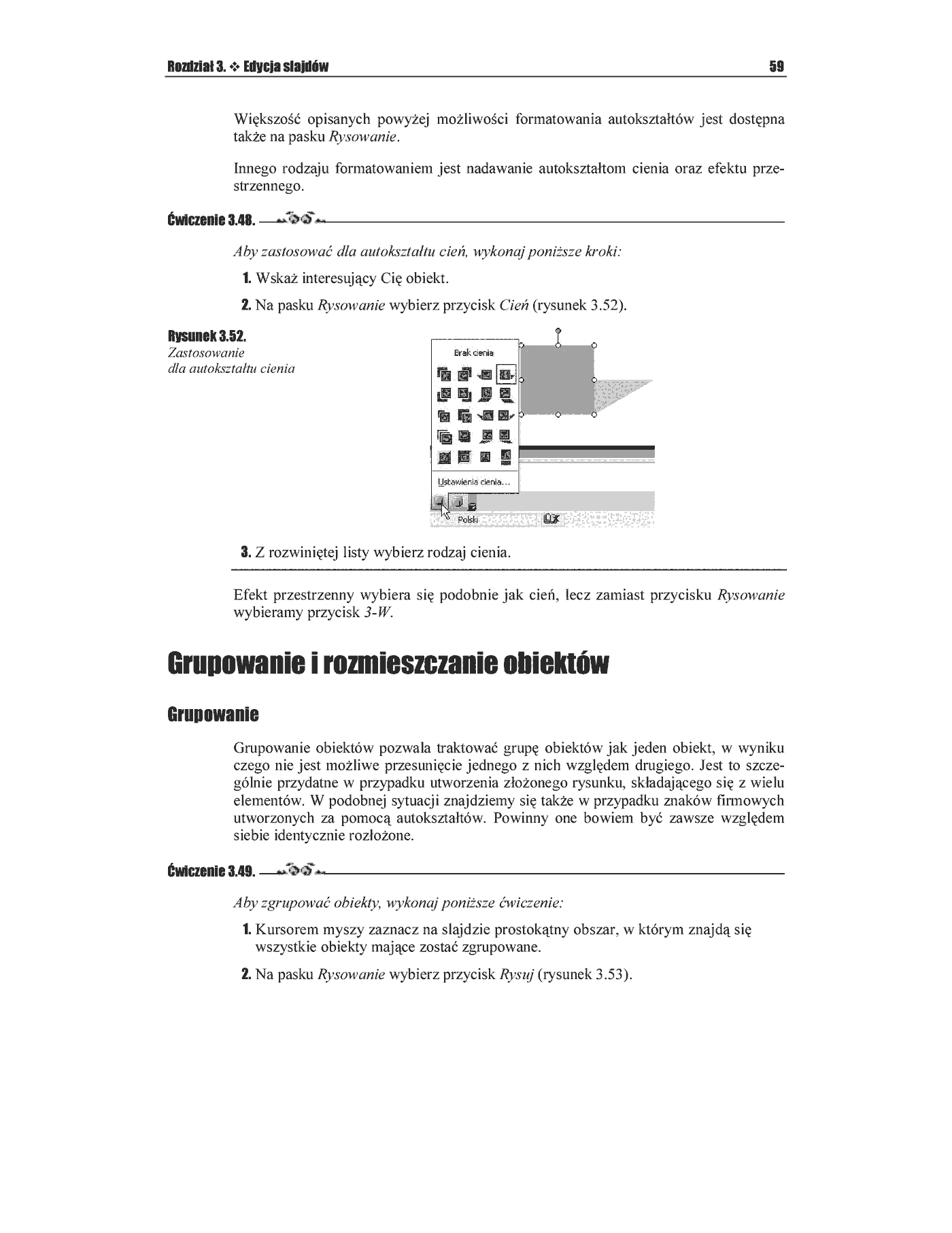 Fragment „PowerPoint 2003 PL. Ćwiczenia” — strona 40 z 49