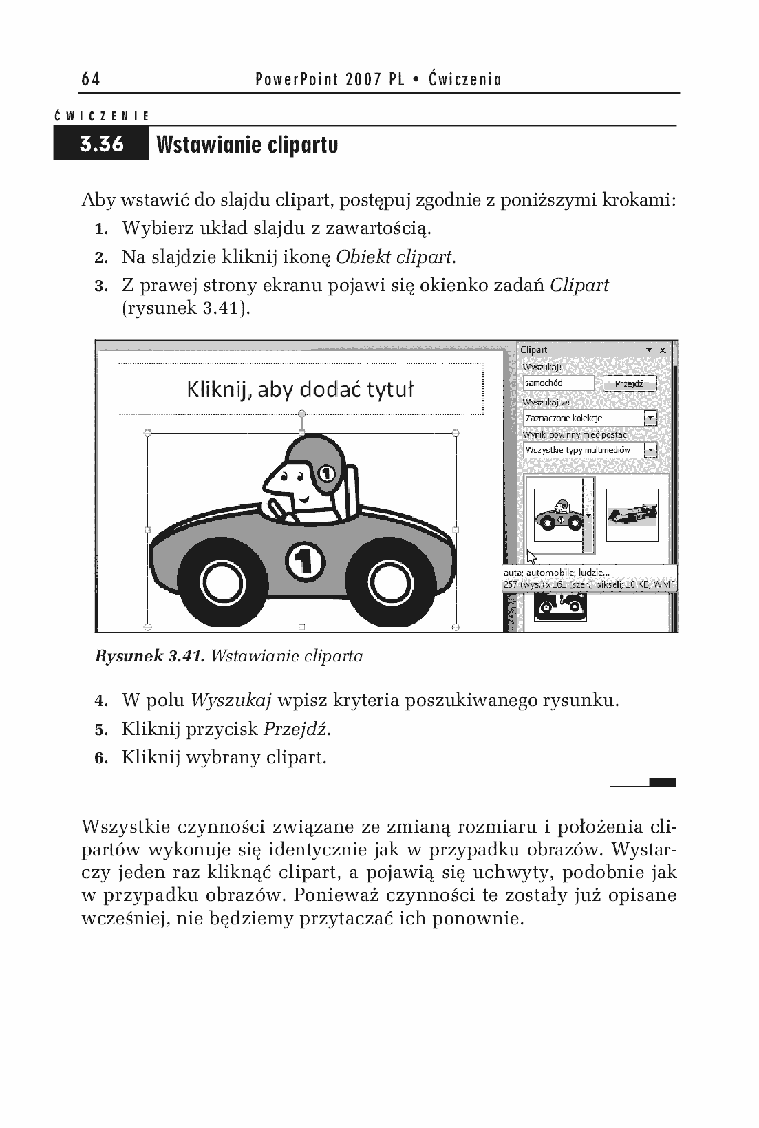Fragment „PowerPoint 2007 PL. Ćwiczenia” — strona 36 z 38