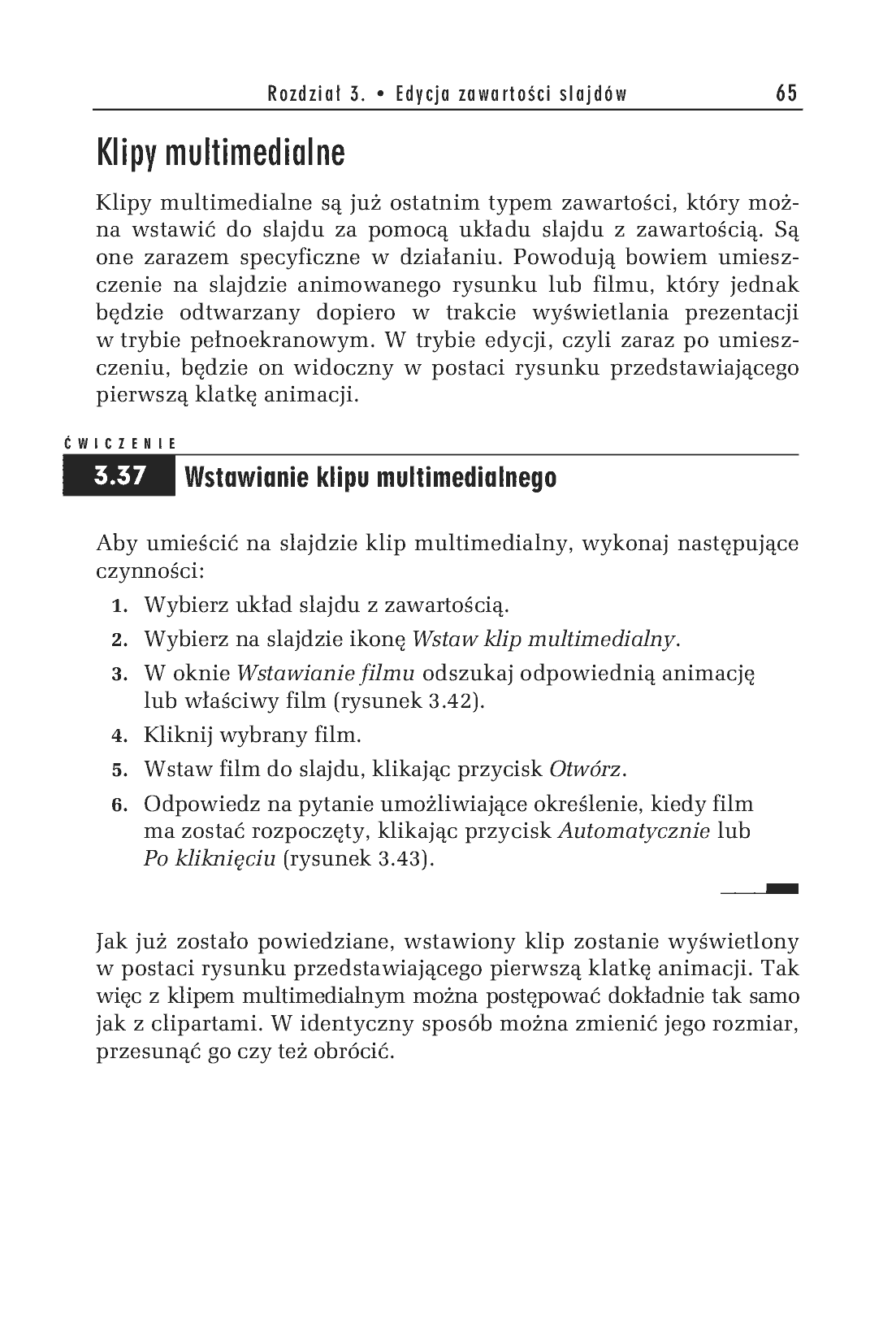 Fragment „PowerPoint 2007 PL. Ćwiczenia” — strona 37 z 38