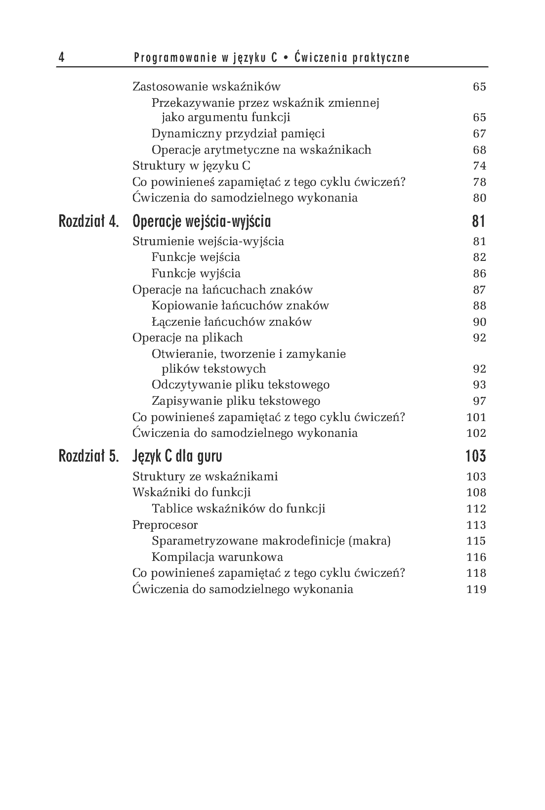 Fragment „Programowanie w języku C. Ćwiczenia praktyczne. Wydanie II” — strona 4 z 22