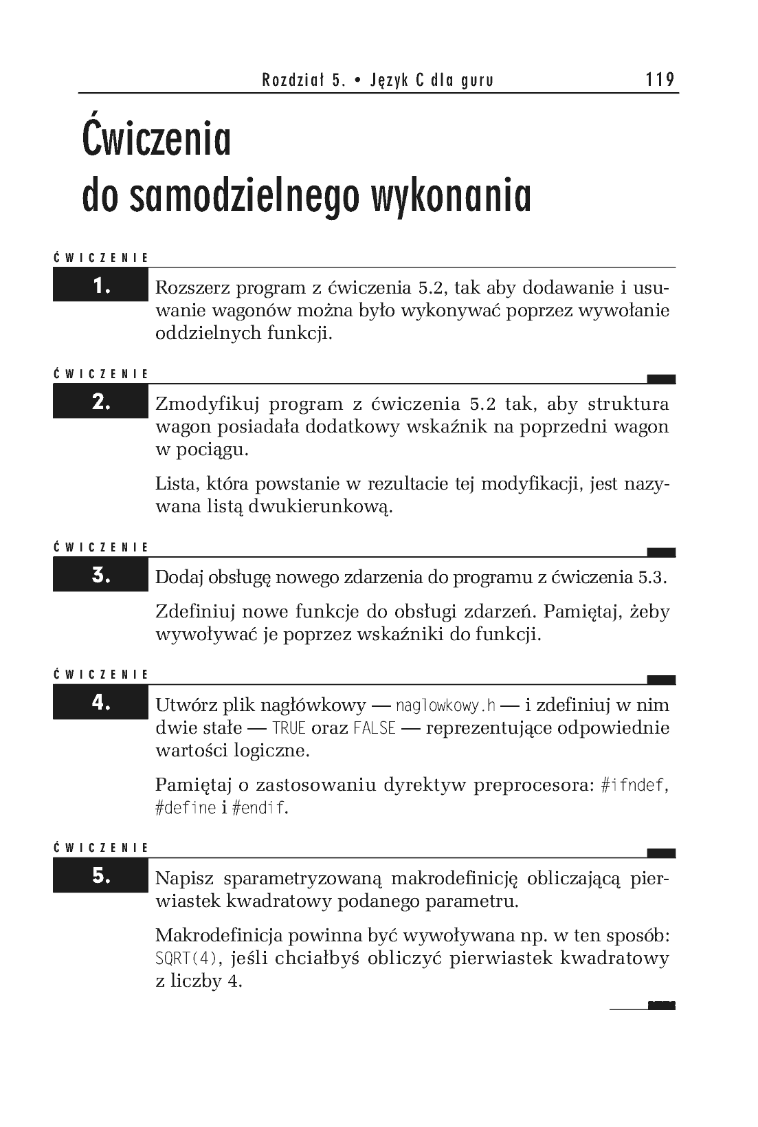 Fragment „Programowanie w języku C. Ćwiczenia praktyczne. Wydanie II” — strona 21 z 22