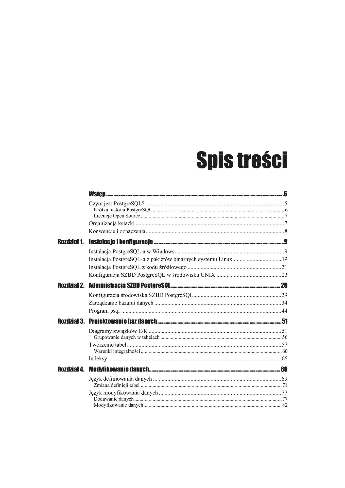 Fragment „PostgreSQL 7.2. Ćwiczenia praktyczne” — strona 2 z 25