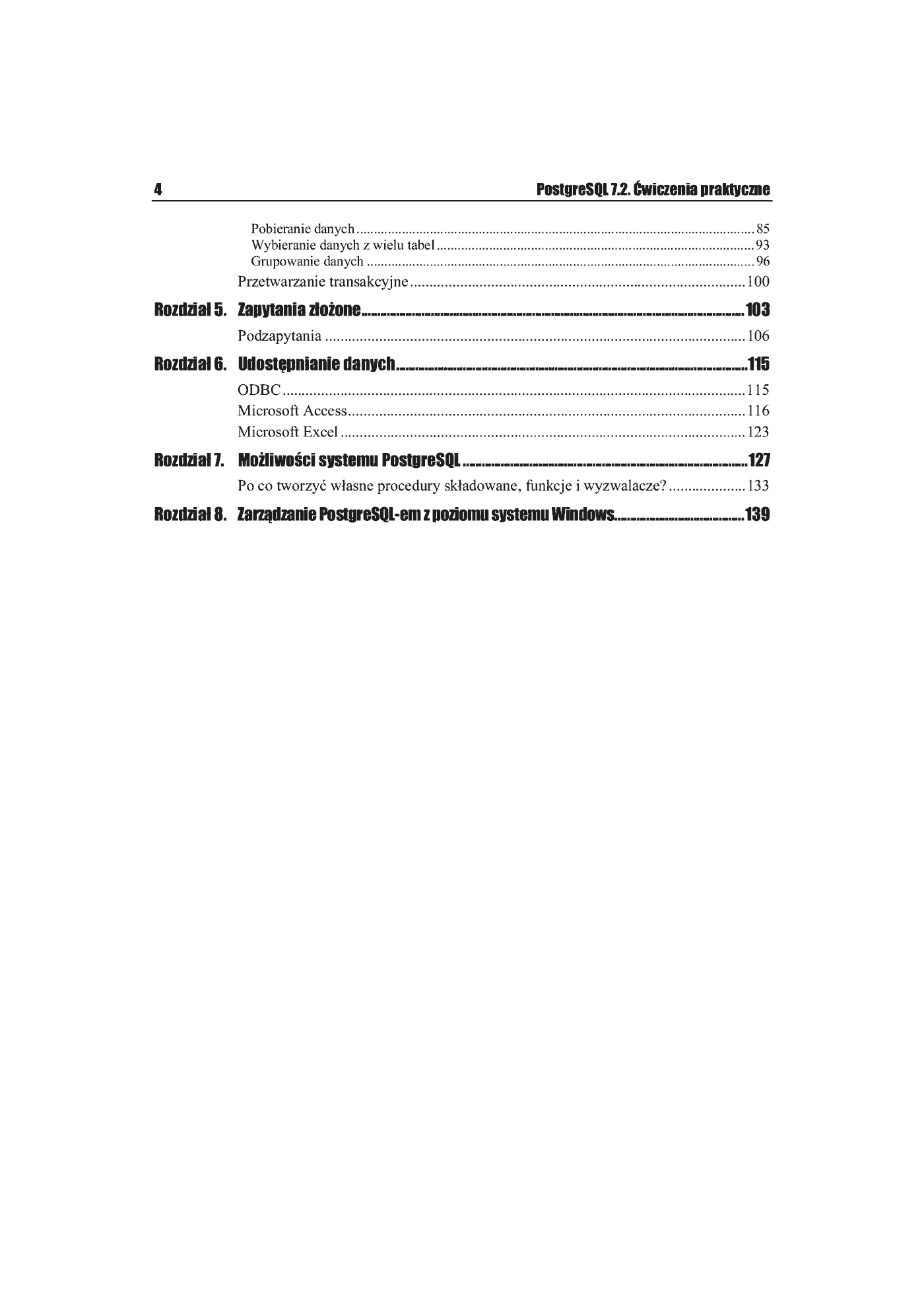 Fragment „PostgreSQL 7.2. Ćwiczenia praktyczne” — strona 3 z 25