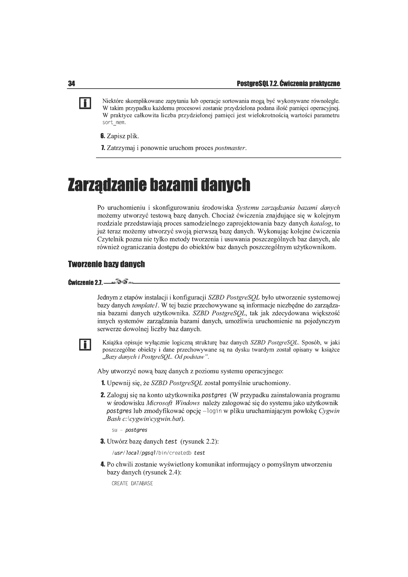 Fragment „PostgreSQL 7.2. Ćwiczenia praktyczne” — strona 9 z 25