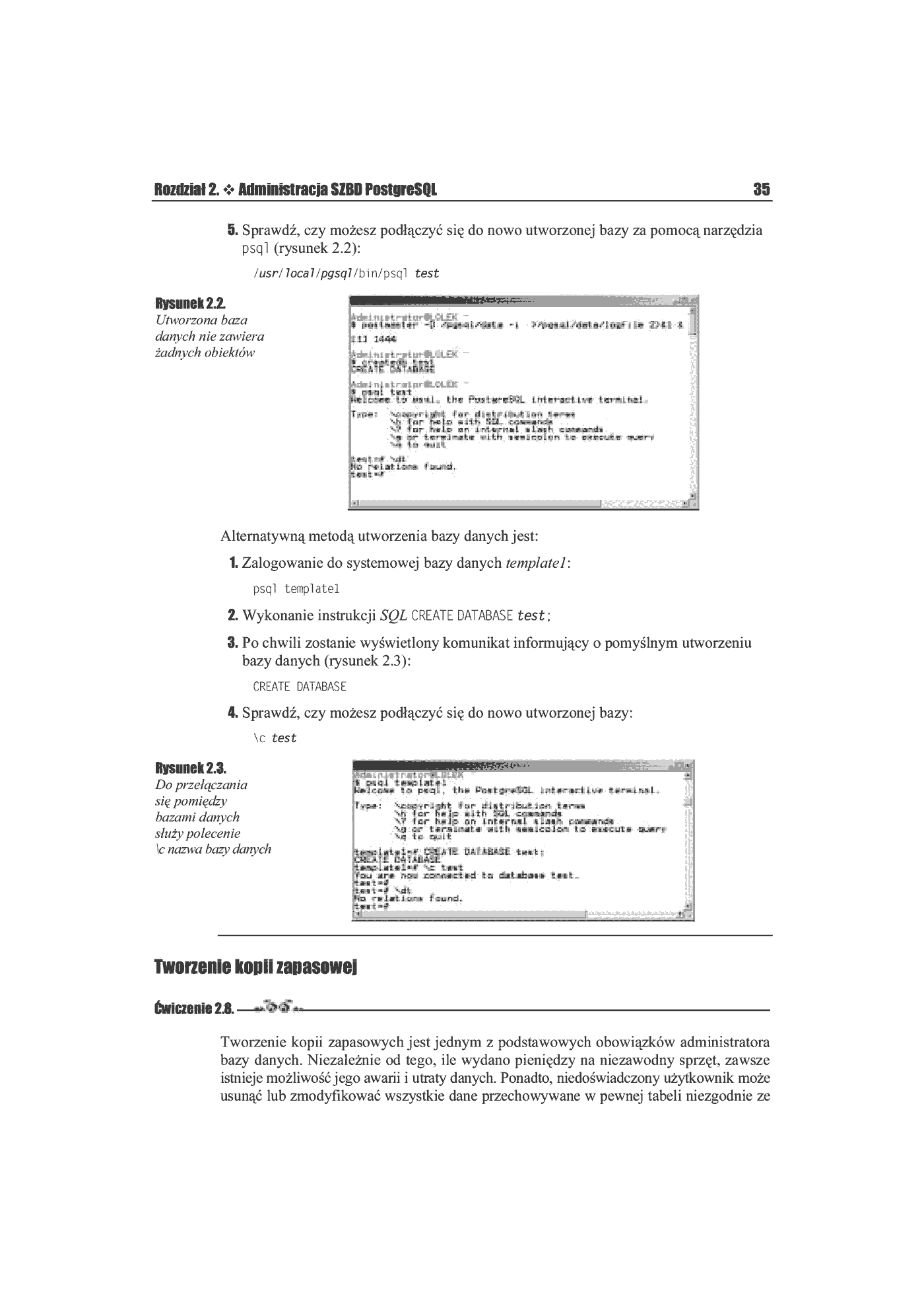 Fragment „PostgreSQL 7.2. Ćwiczenia praktyczne” — strona 10 z 25