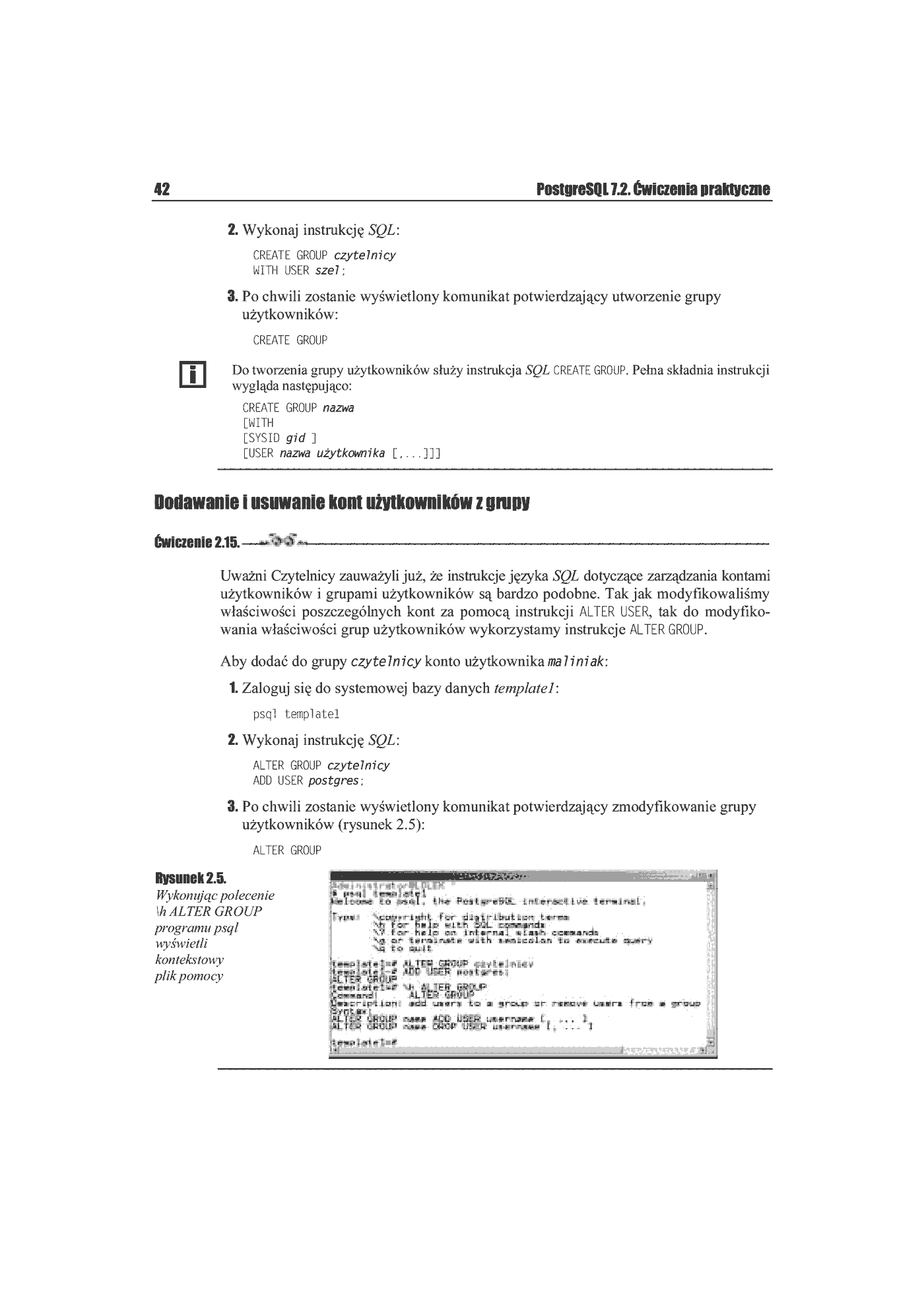 Fragment „PostgreSQL 7.2. Ćwiczenia praktyczne” — strona 17 z 25