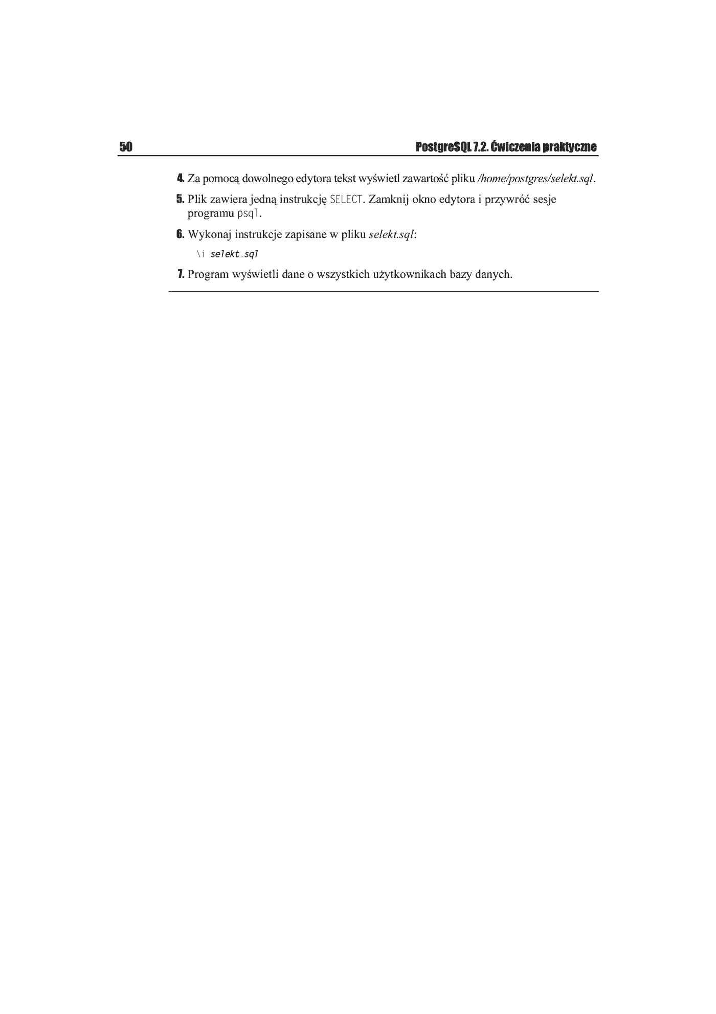 Fragment „PostgreSQL 7.2. Ćwiczenia praktyczne” — strona 25 z 25