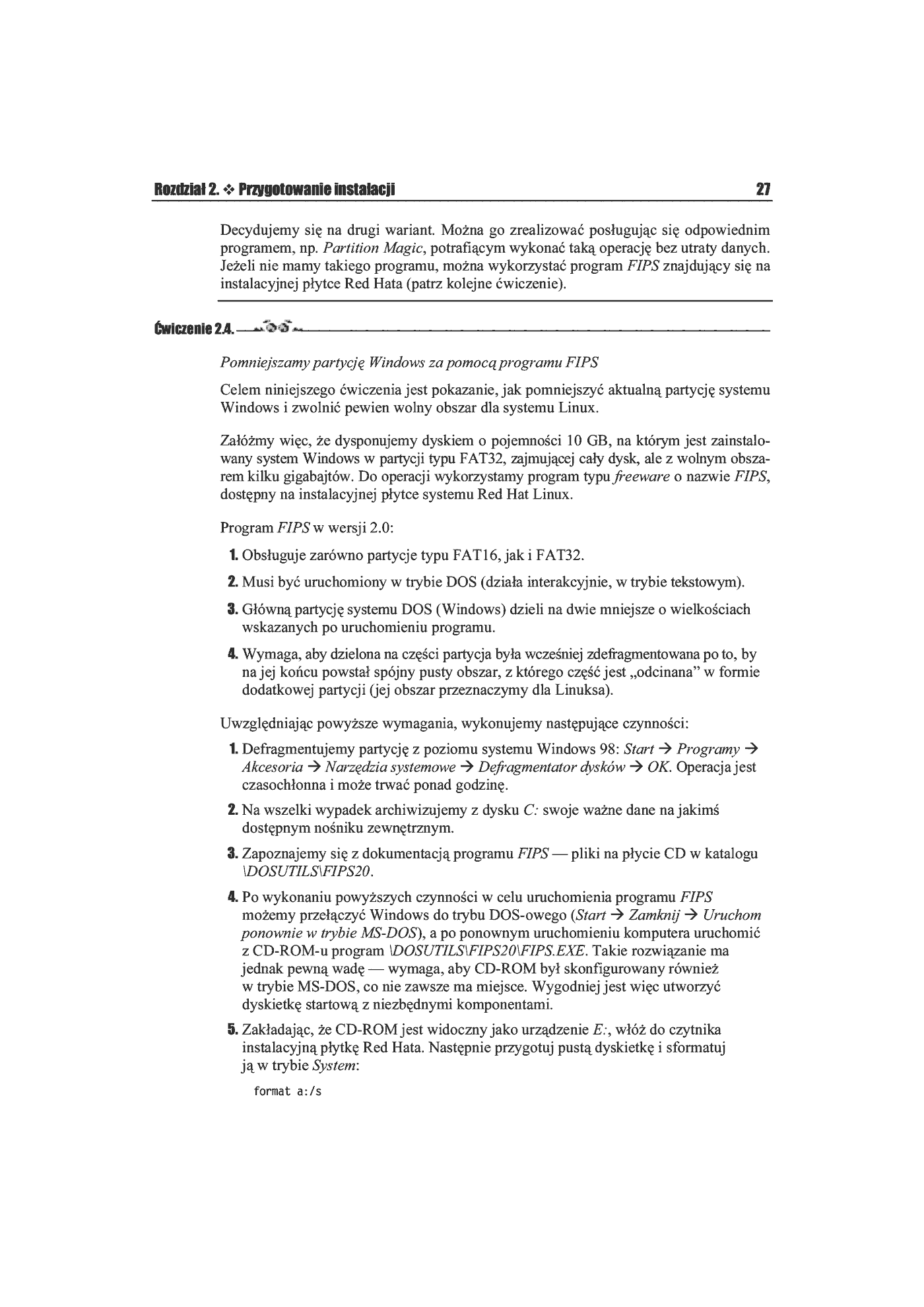 Fragment „Red Hat Linux 7.2. Ćwiczenia praktyczne” — strona 16 z 28